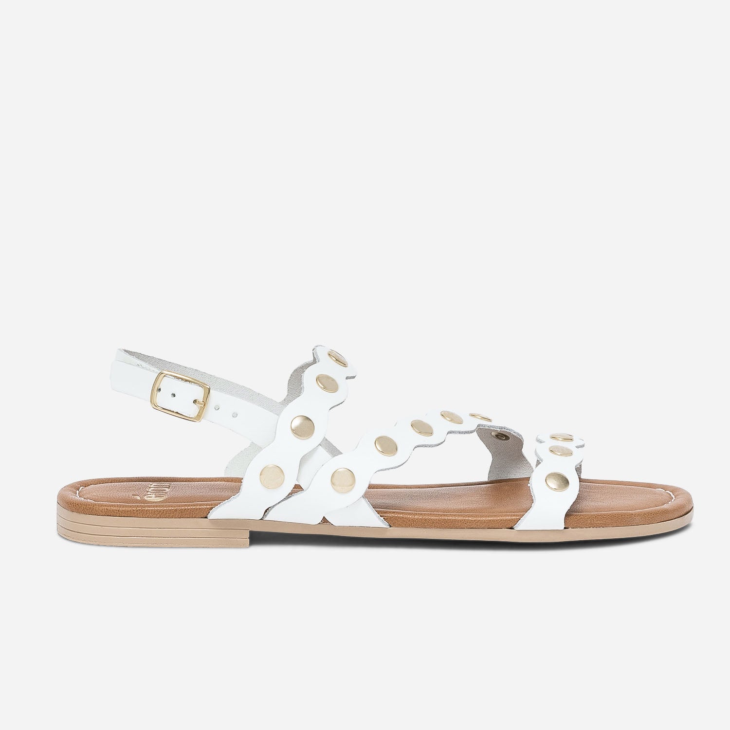 Sandales blanches sales cuir femme