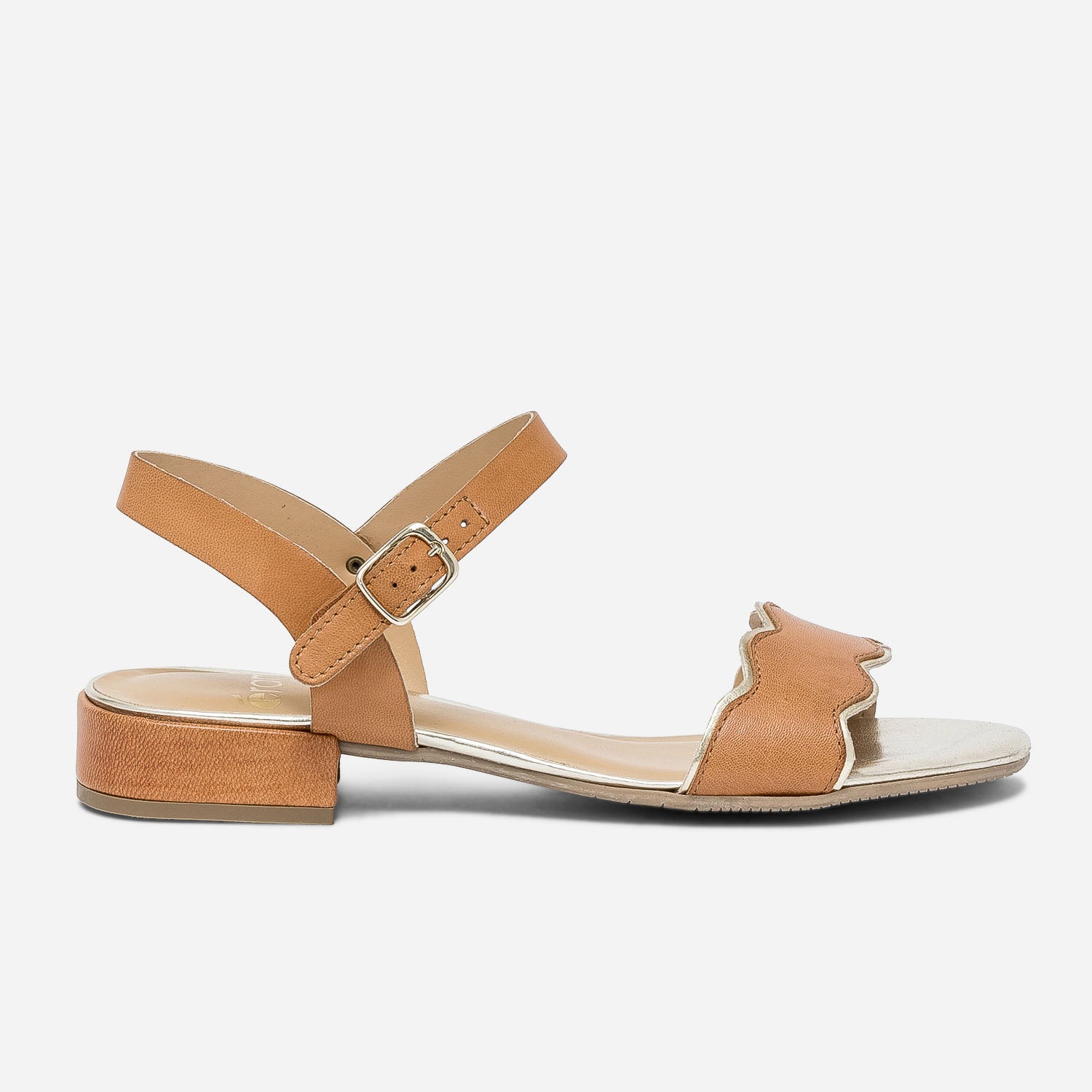 Sandale camel et doré shop