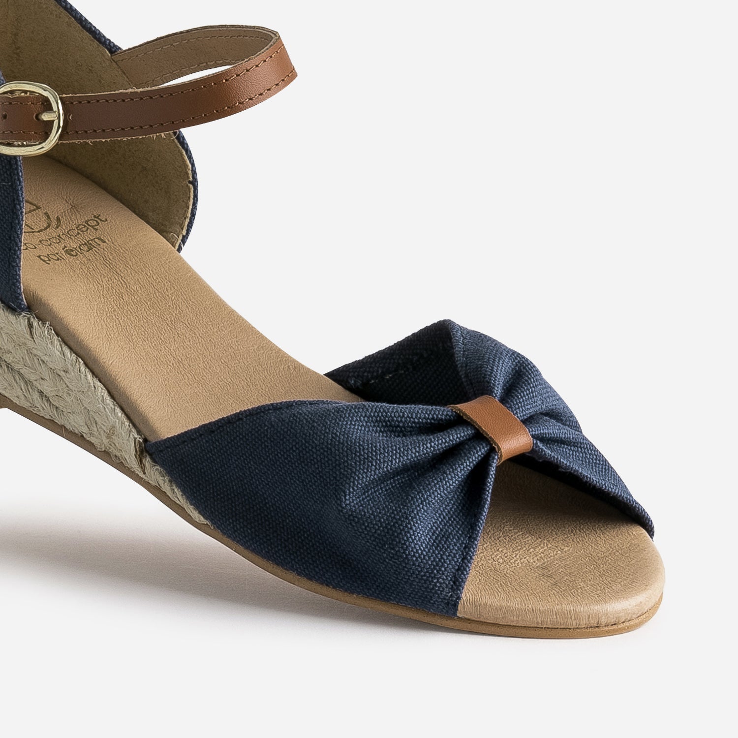 Sandale marine a petit talon compense Sandales Femme ERAM