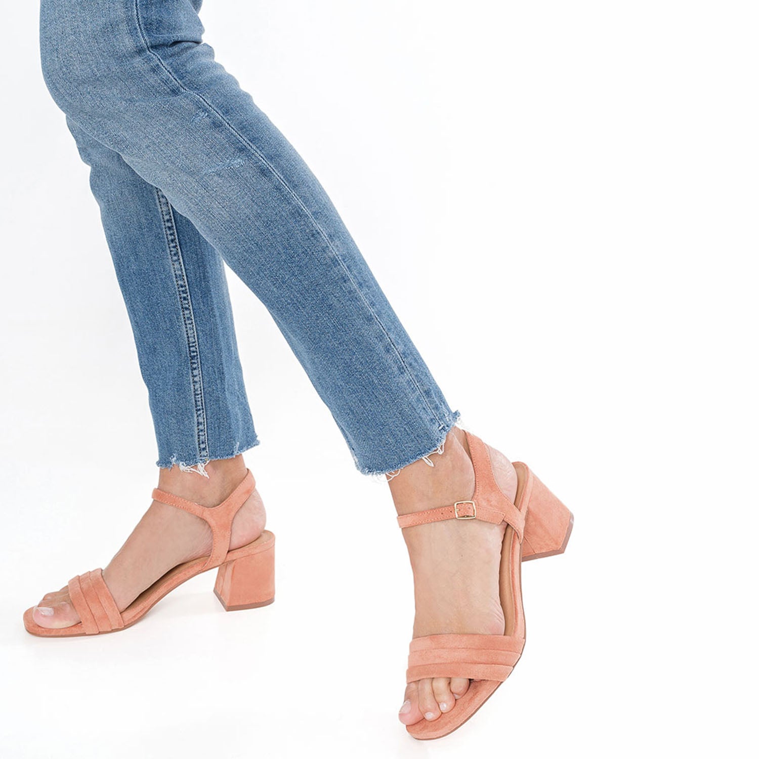 Sandale a talon corail sales