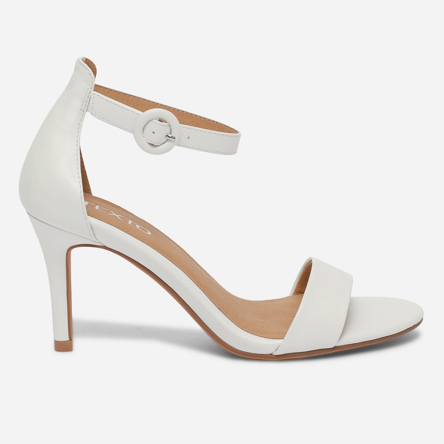 Sandale TEXTO blanche talon fin