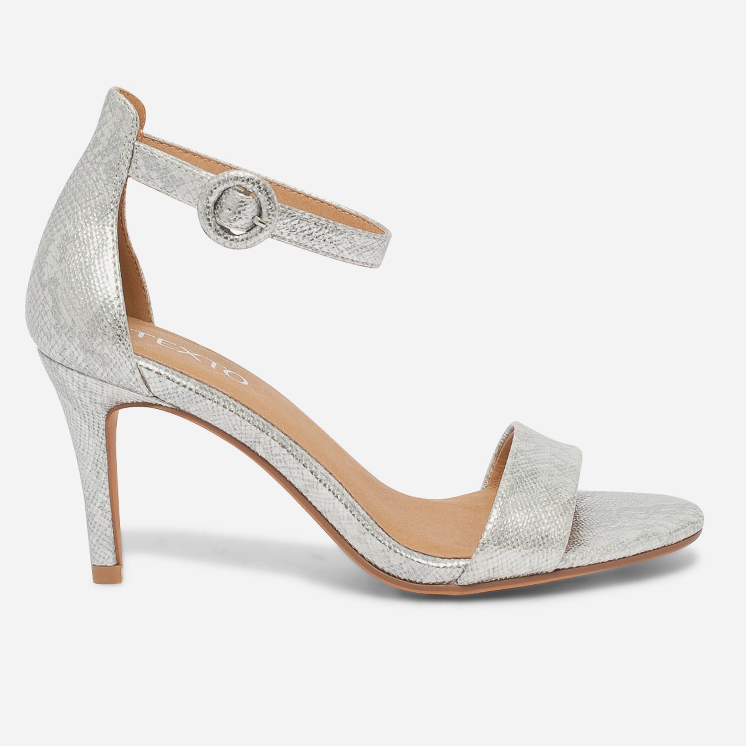 Sandale TEXTO argent talon fin Sandales Femme ERAM