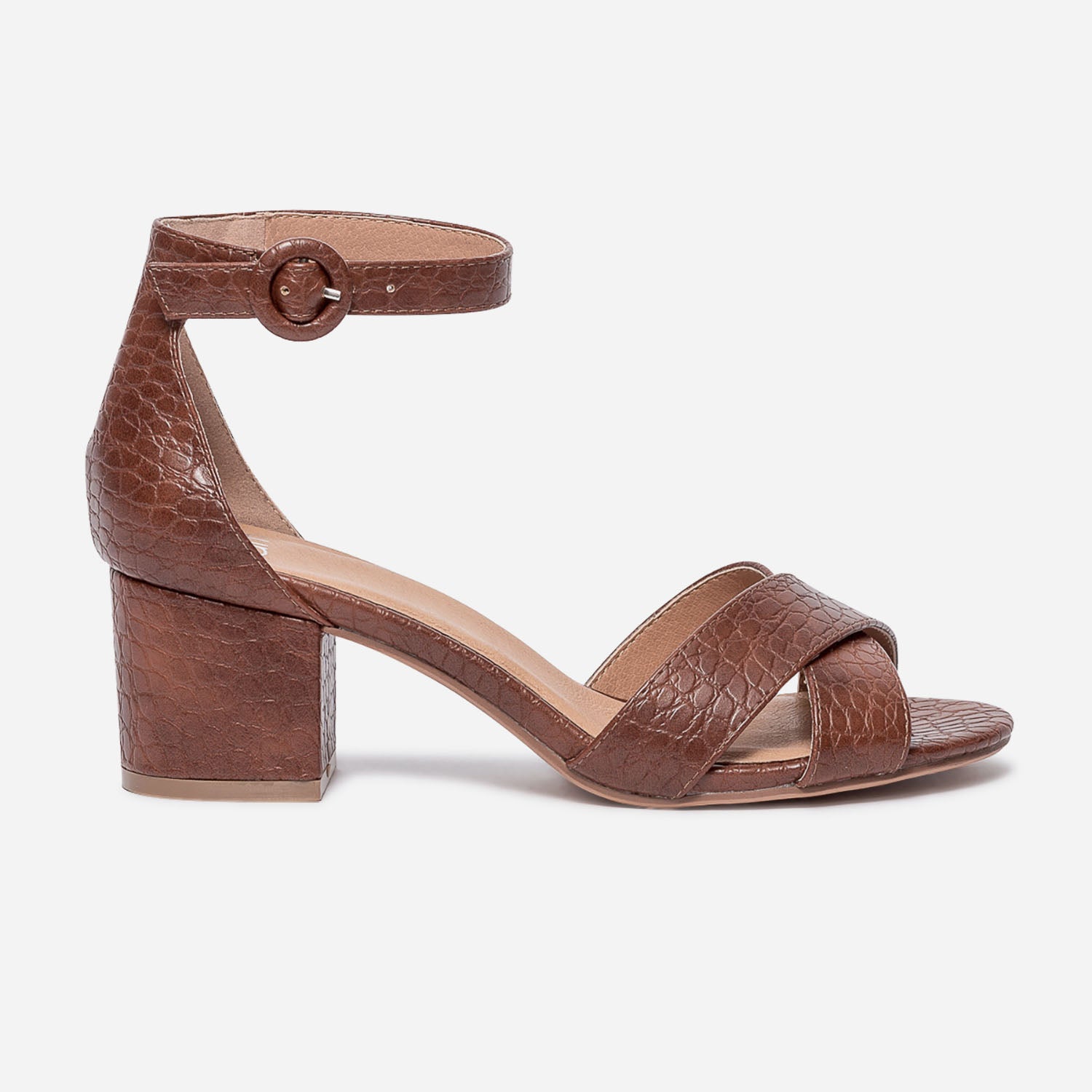 Sandale marron emboss e python Eram Femme ERAM