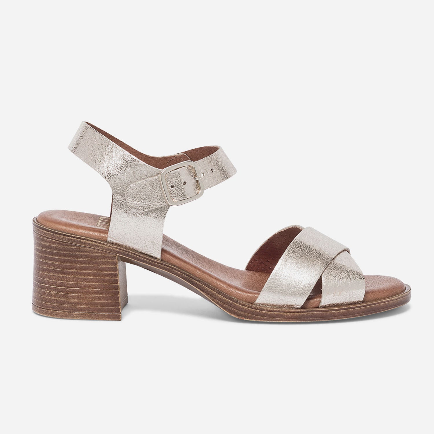 Sandale dor e en cuir
