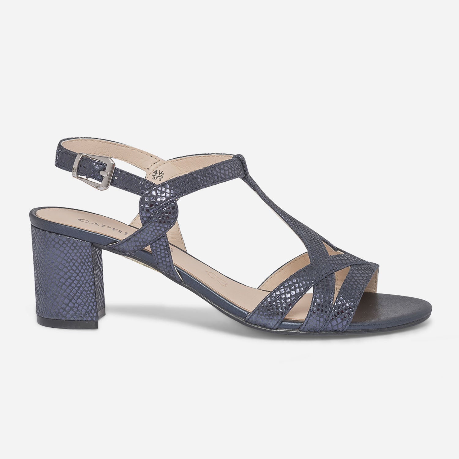 Sandale talon CAPRICE marine m tallis effet python Eram Femme