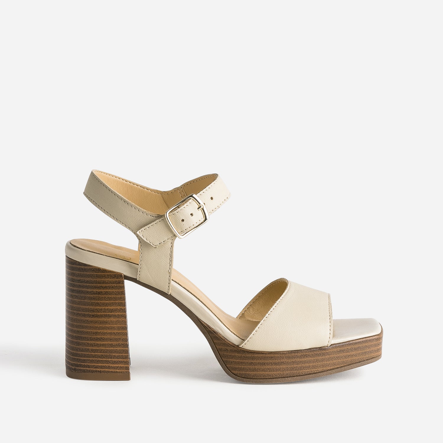 Sandale beige en cuir a plateforme Sandales Femme ERAM