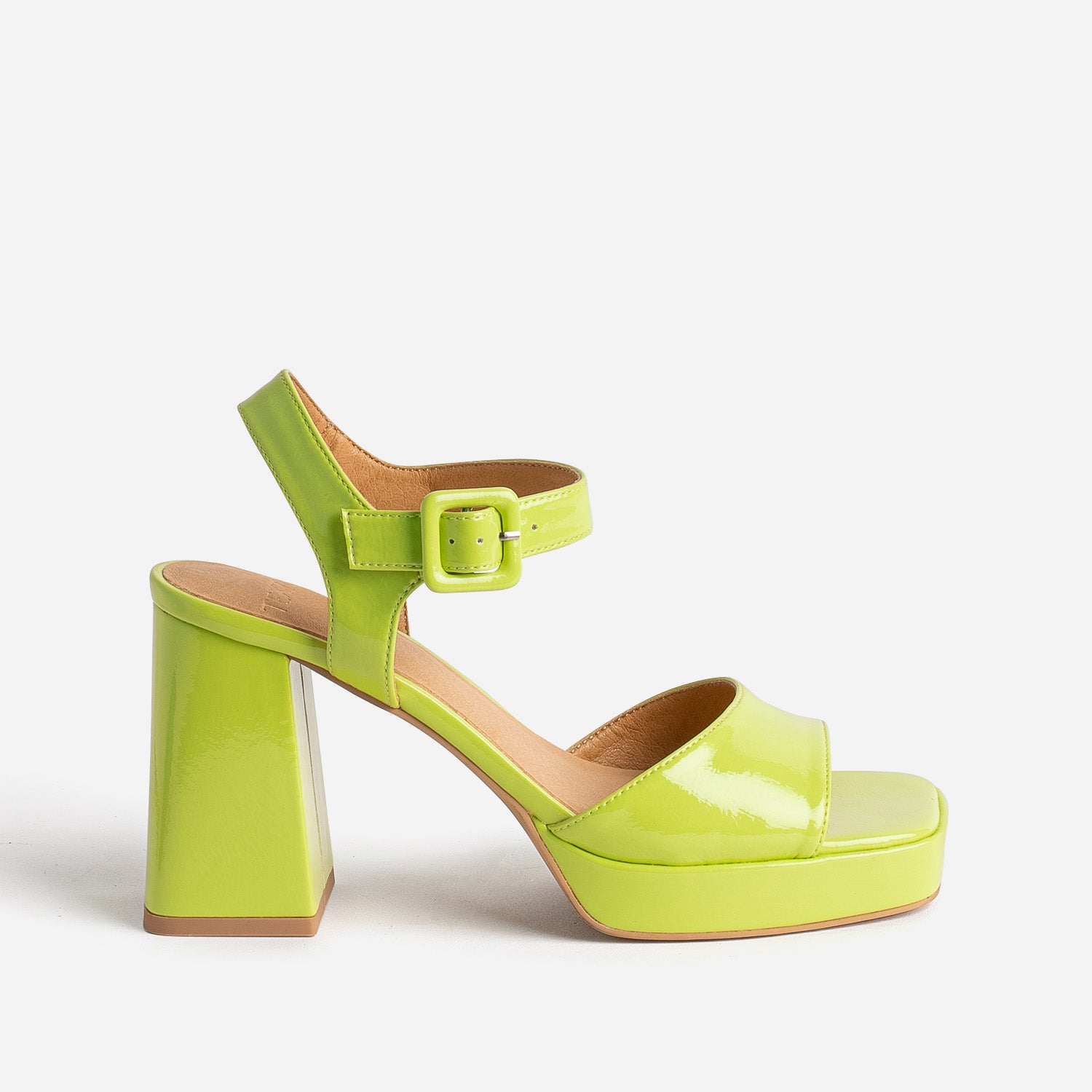 Sandale a plateforme TEXTO vert anis verni Sandales Femme ERAM