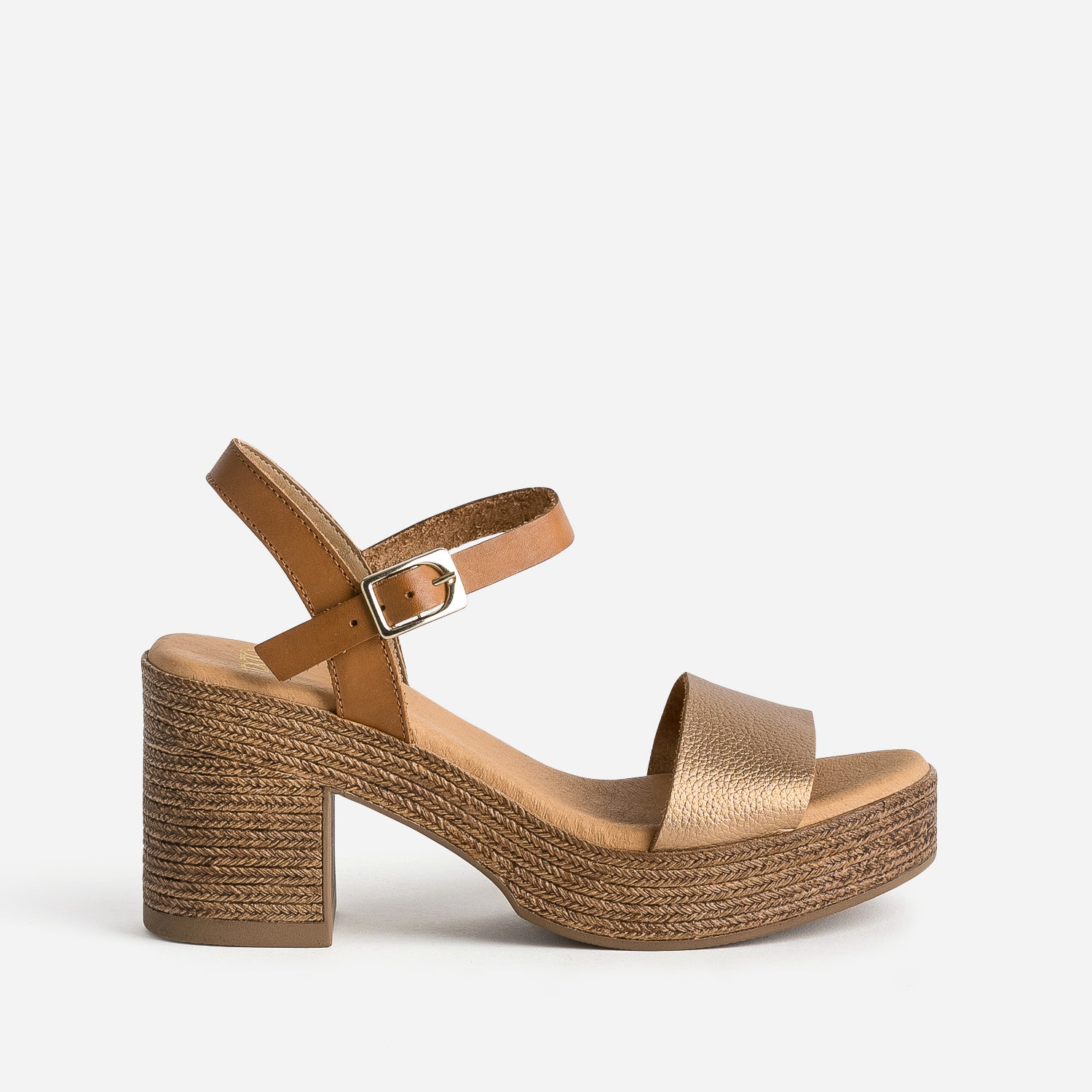 Sandale a talon marron cuir Sandales Femme ERAM