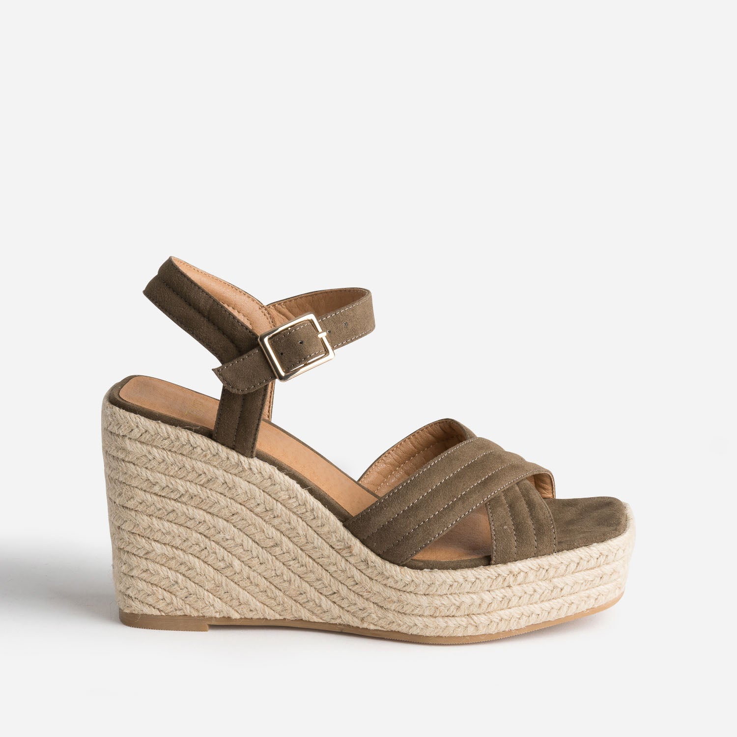 Sandales compensées on sale kaki