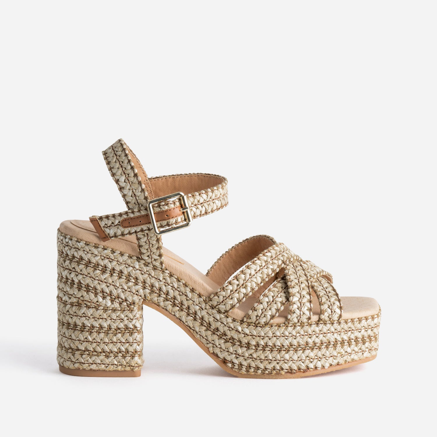 Sandale talon raphia top