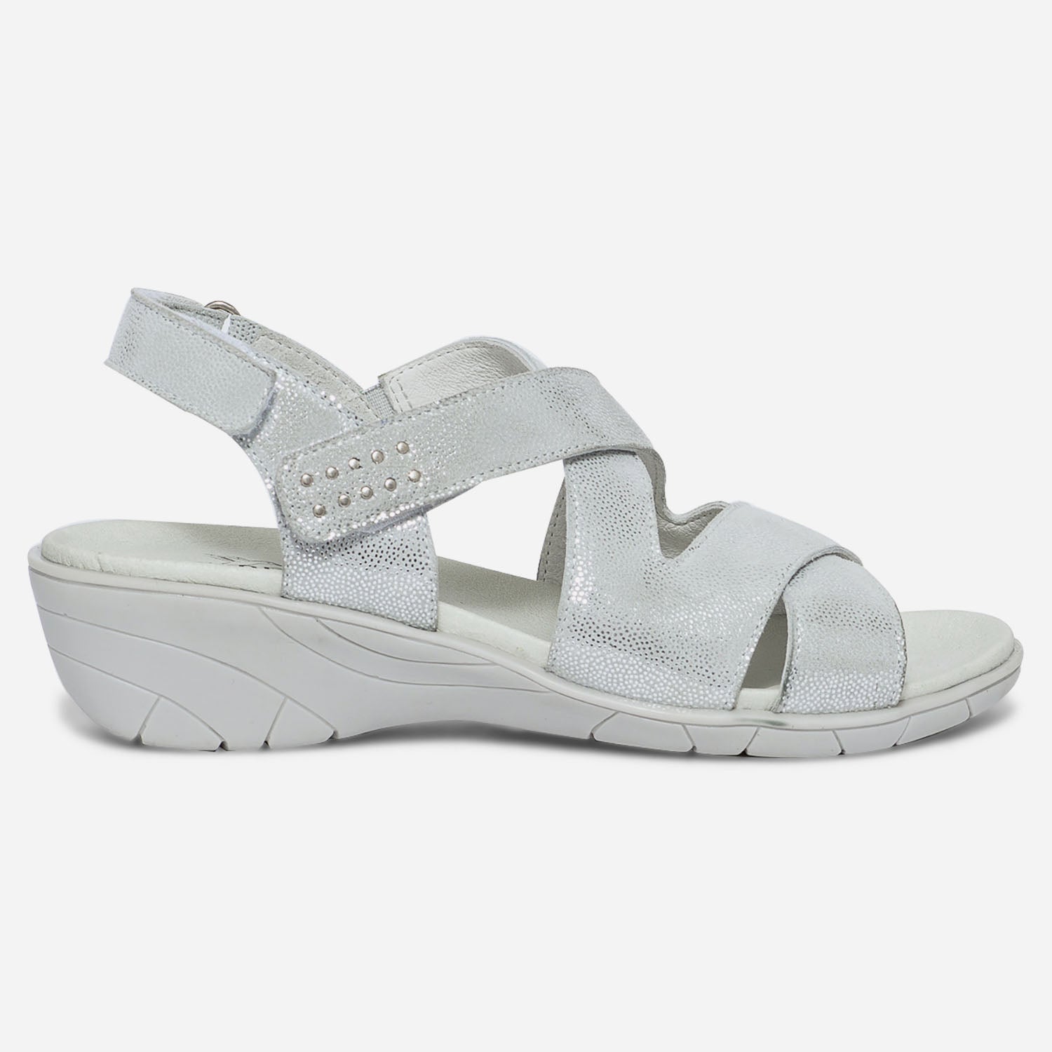 Sandale GEO REINO argent brides crois es Sandales Femme ERAM