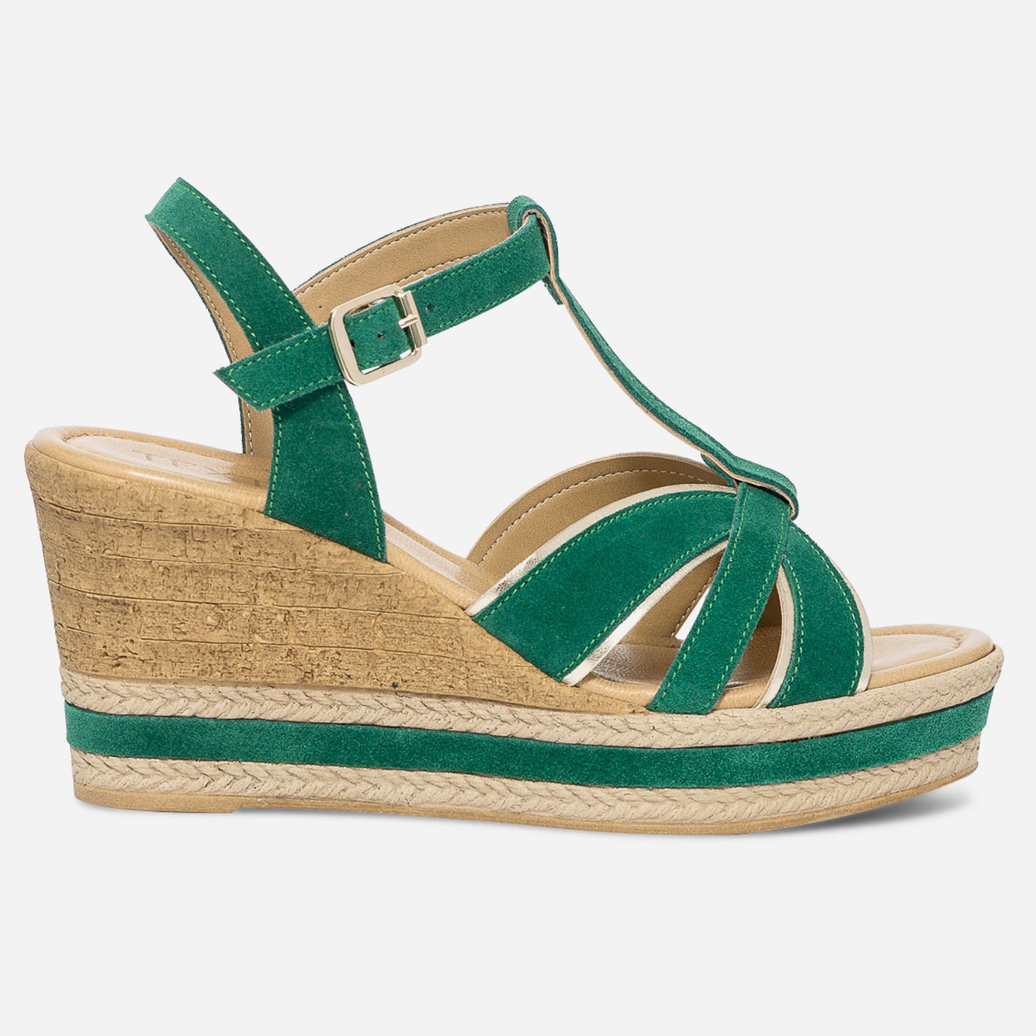 Chaussure compensée verte clearance