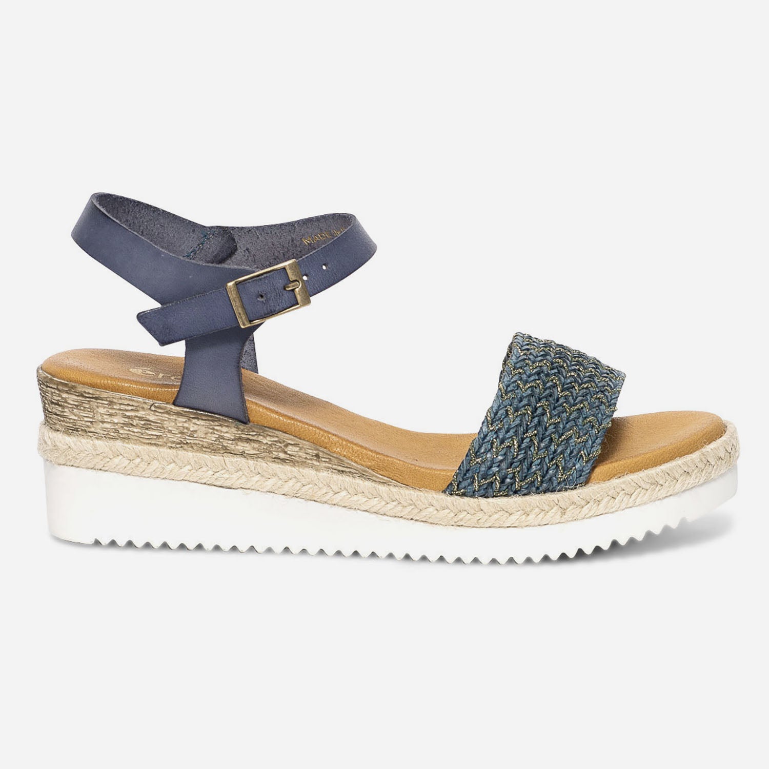 Sandales femme top talon bleu marine