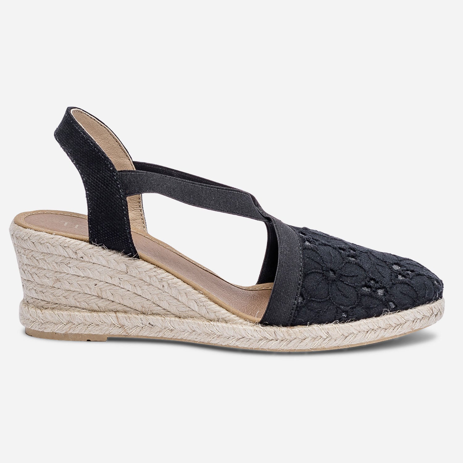 Espadrille noire compensée shop