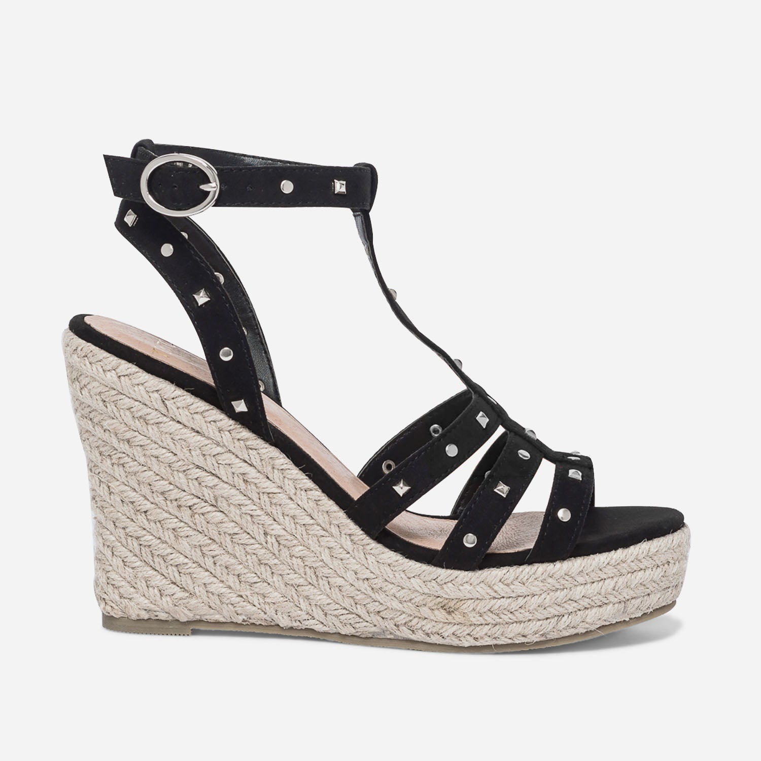 Sandale compens e TEXTO noire clous Eram Femme ERAM