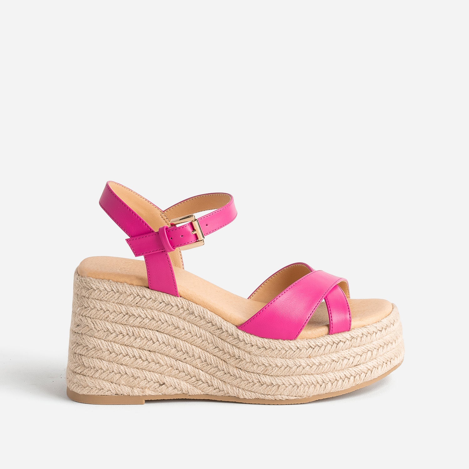Sandale compensee TEXTO rose fuchsia