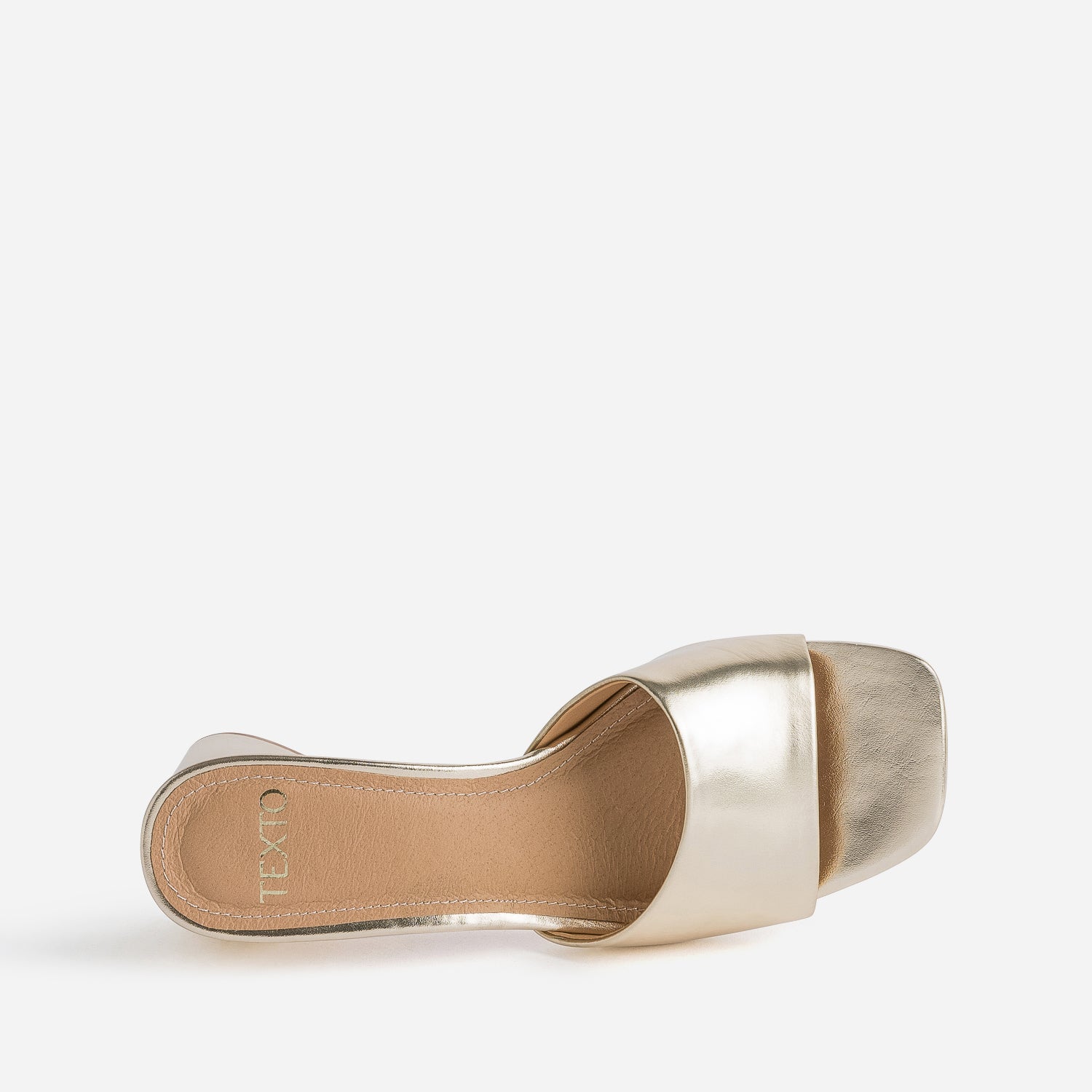 Mule dorée talon clearance