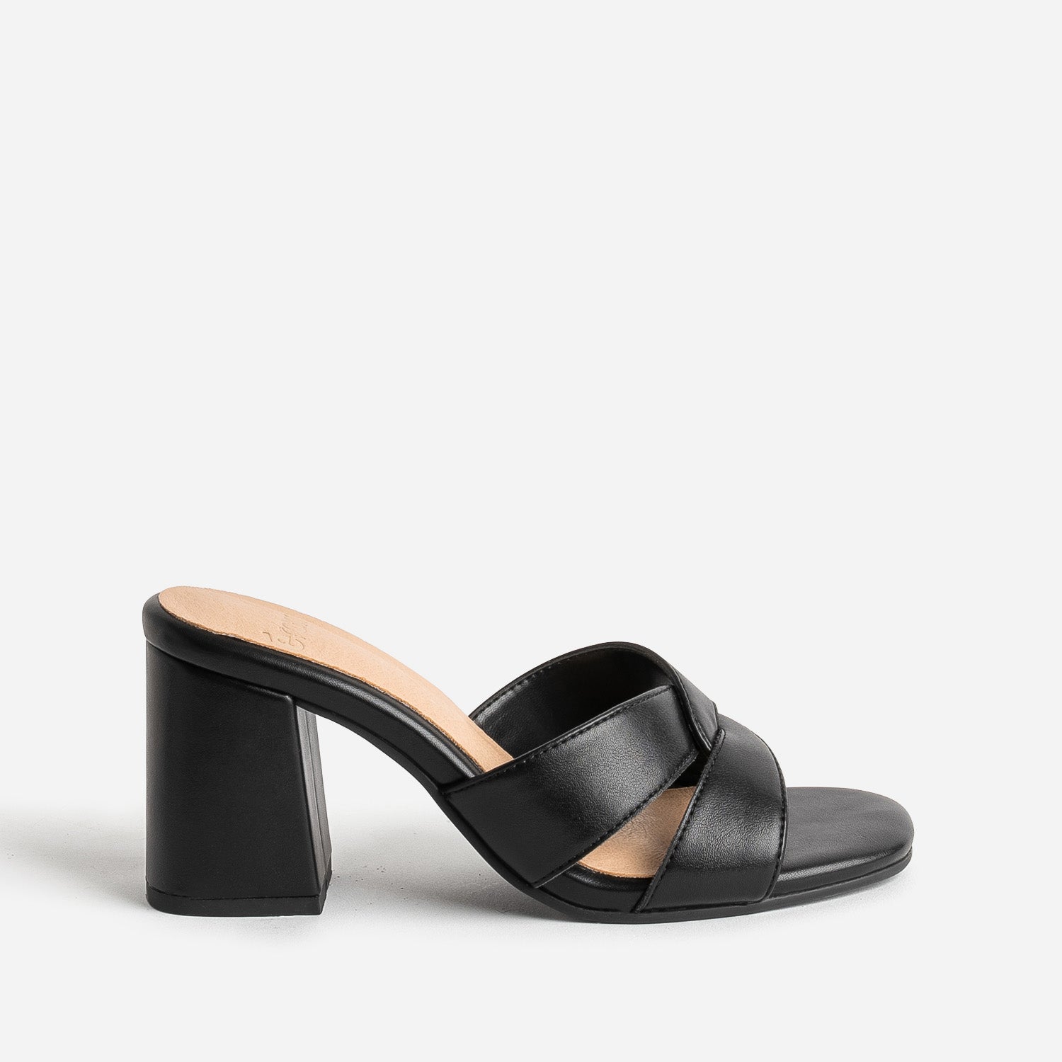 Mule noire a brides croisees