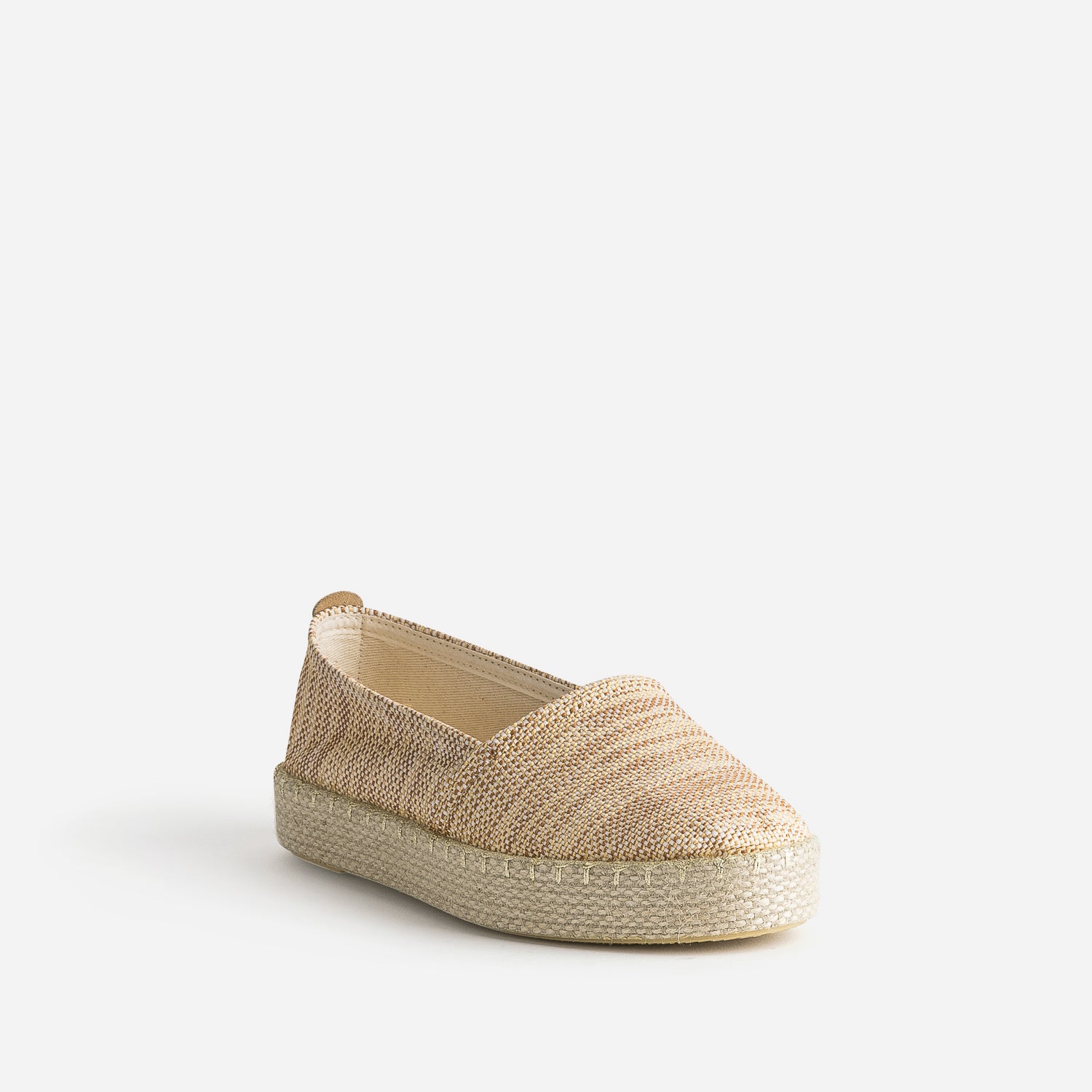Espadrille beige textile tresse raye Espadrilles Femme ERAM