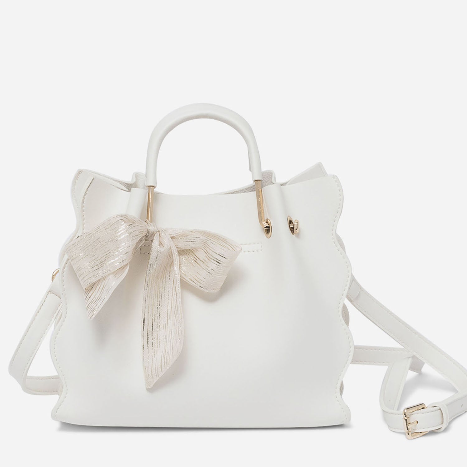 Sac a main blanc a ruban or Sacs a main Maroquinerie ERAM