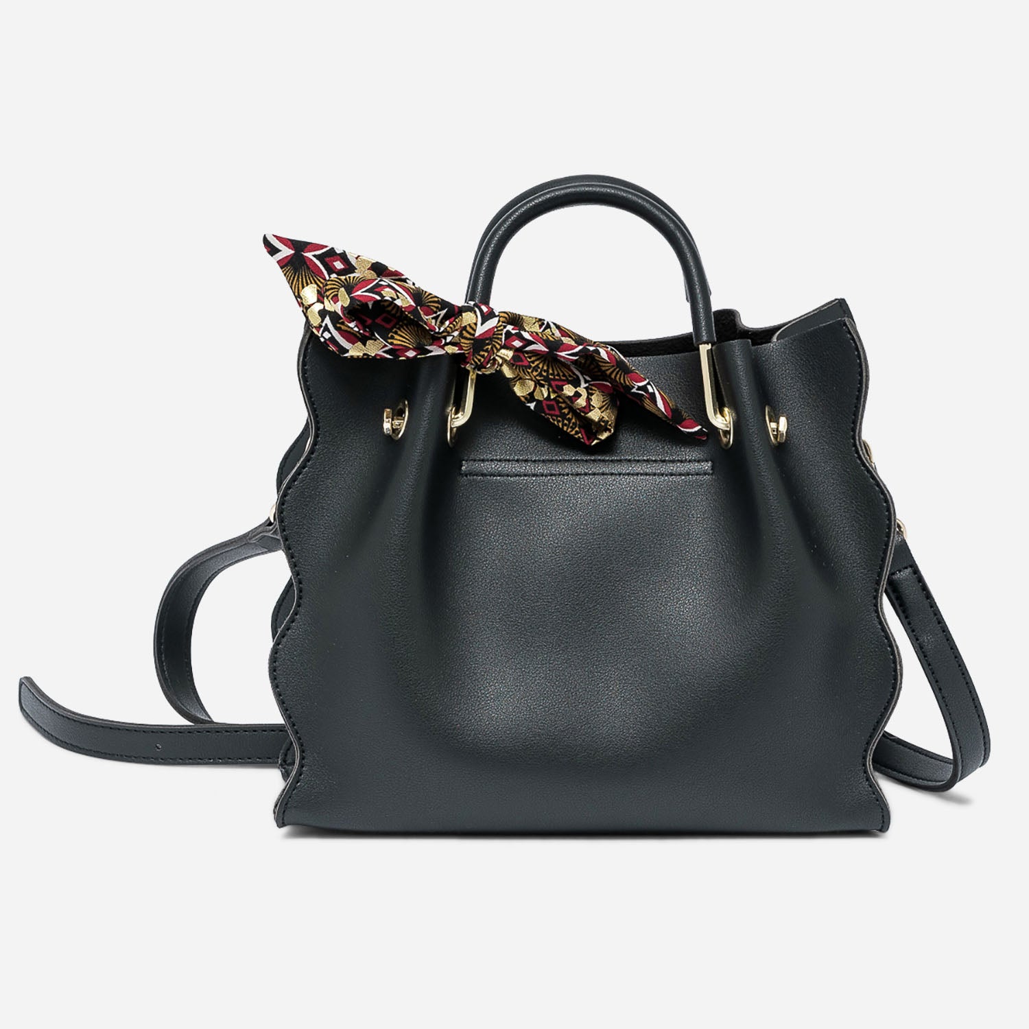 Sac main noir ruban imprim