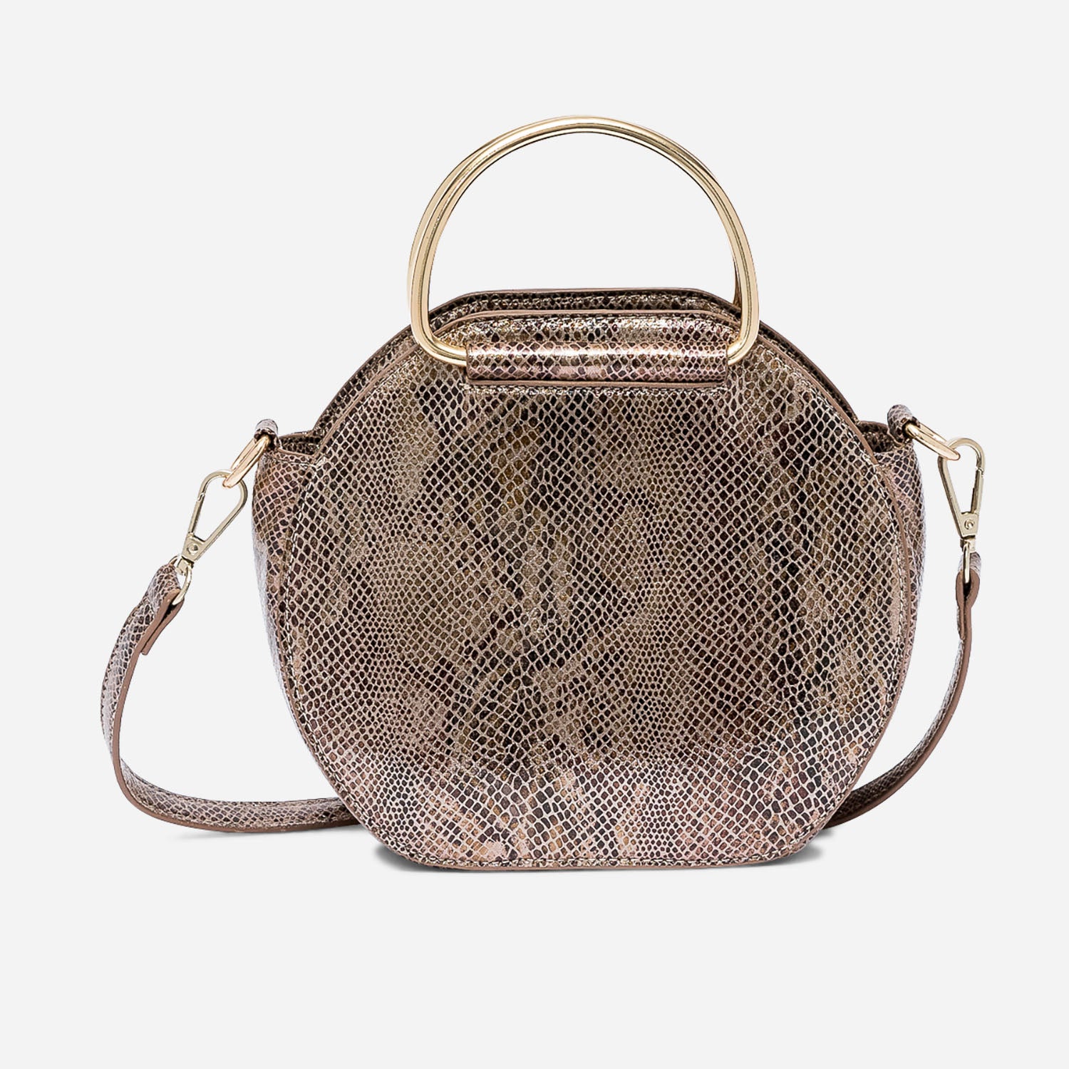 Sac main taupe m tallis effet python