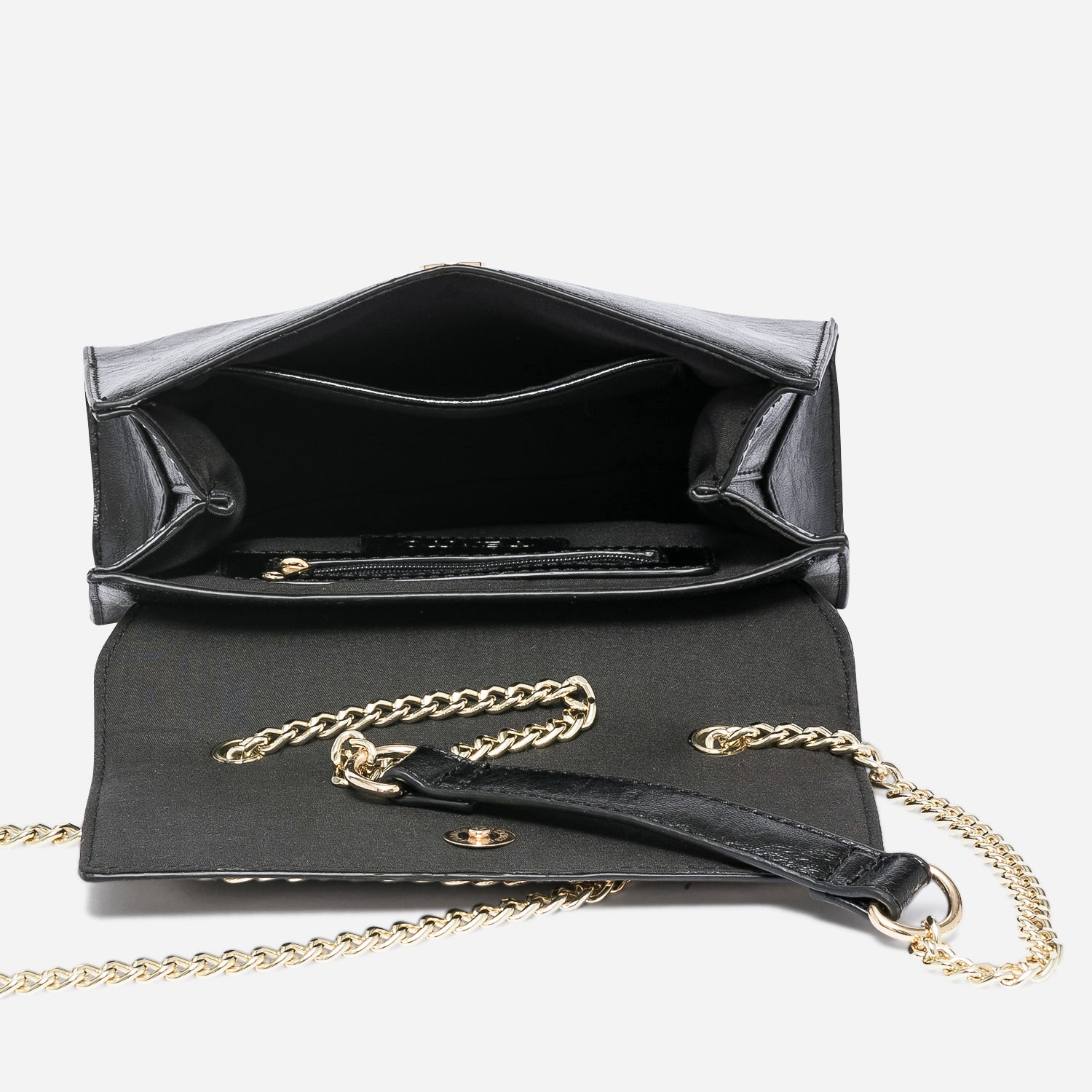 Sac a main TEXTO noir avec decor chainette bijou Sacs a main Maroquinerie ERAM