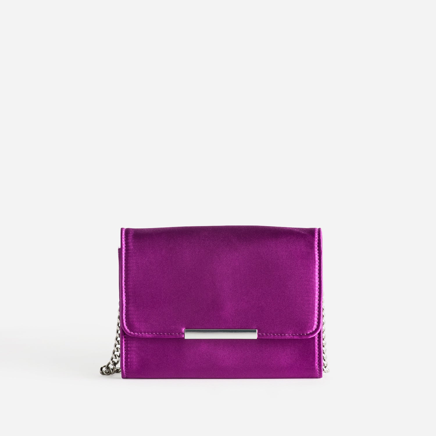 Sac pochette TEXTO violet satin Sacs main Maroquinerie ERAM