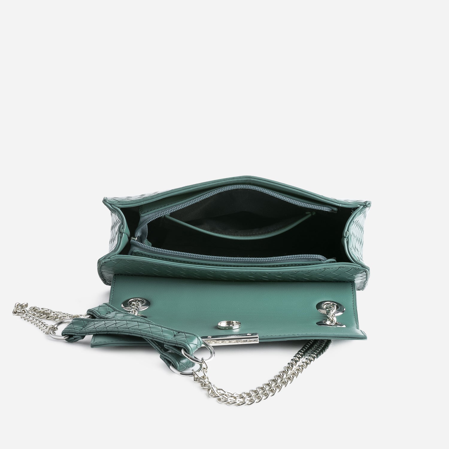 Sac bandouliere emeraude effet tresse Sacs a main Maroquinerie ERAM