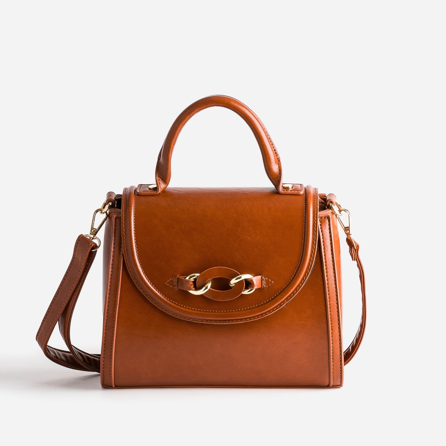 Sac a main sales cuir cognac
