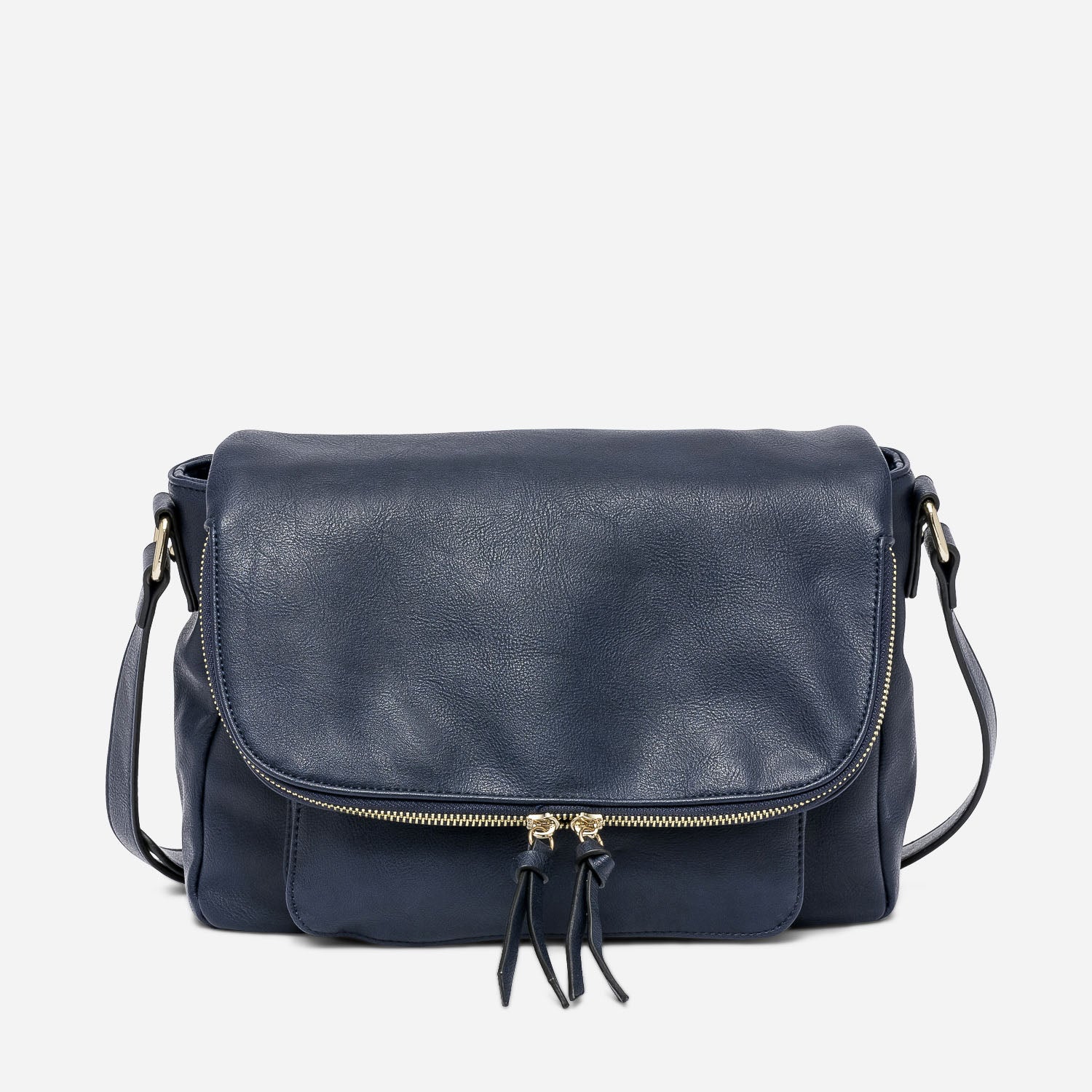 Sac besace marine avec rabat zipp