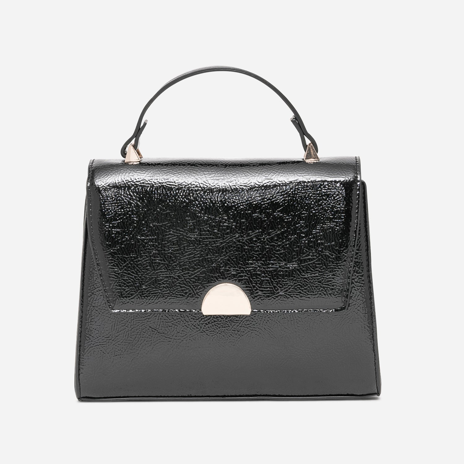 Sac main noir verni