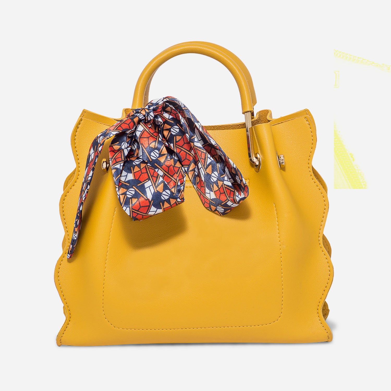 Sac a main TEXTO jaune avec foulard Sacs a main Maroquinerie ERAM