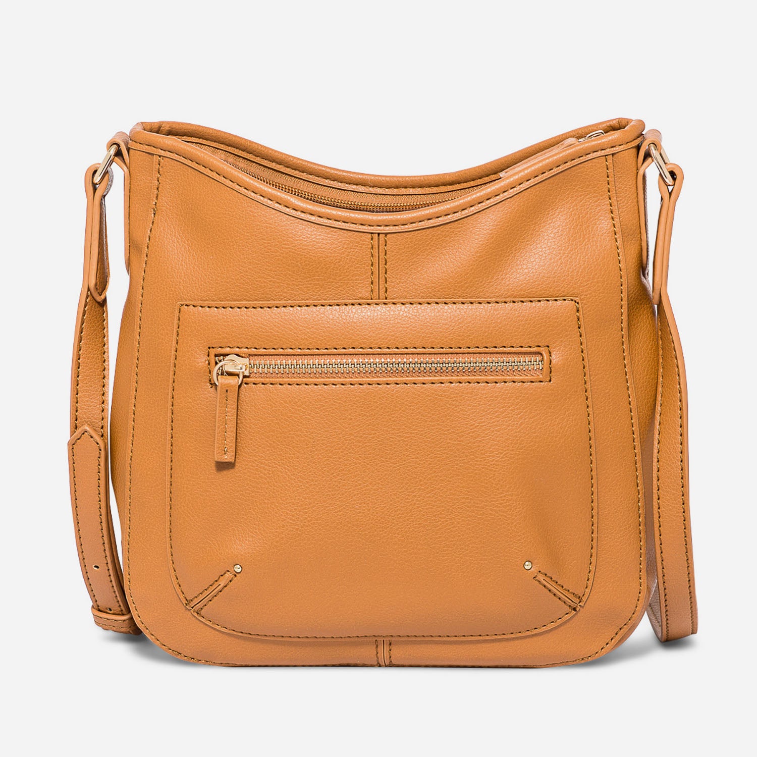Besace camel a poche zippee Sacs a main Maroquinerie ERAM