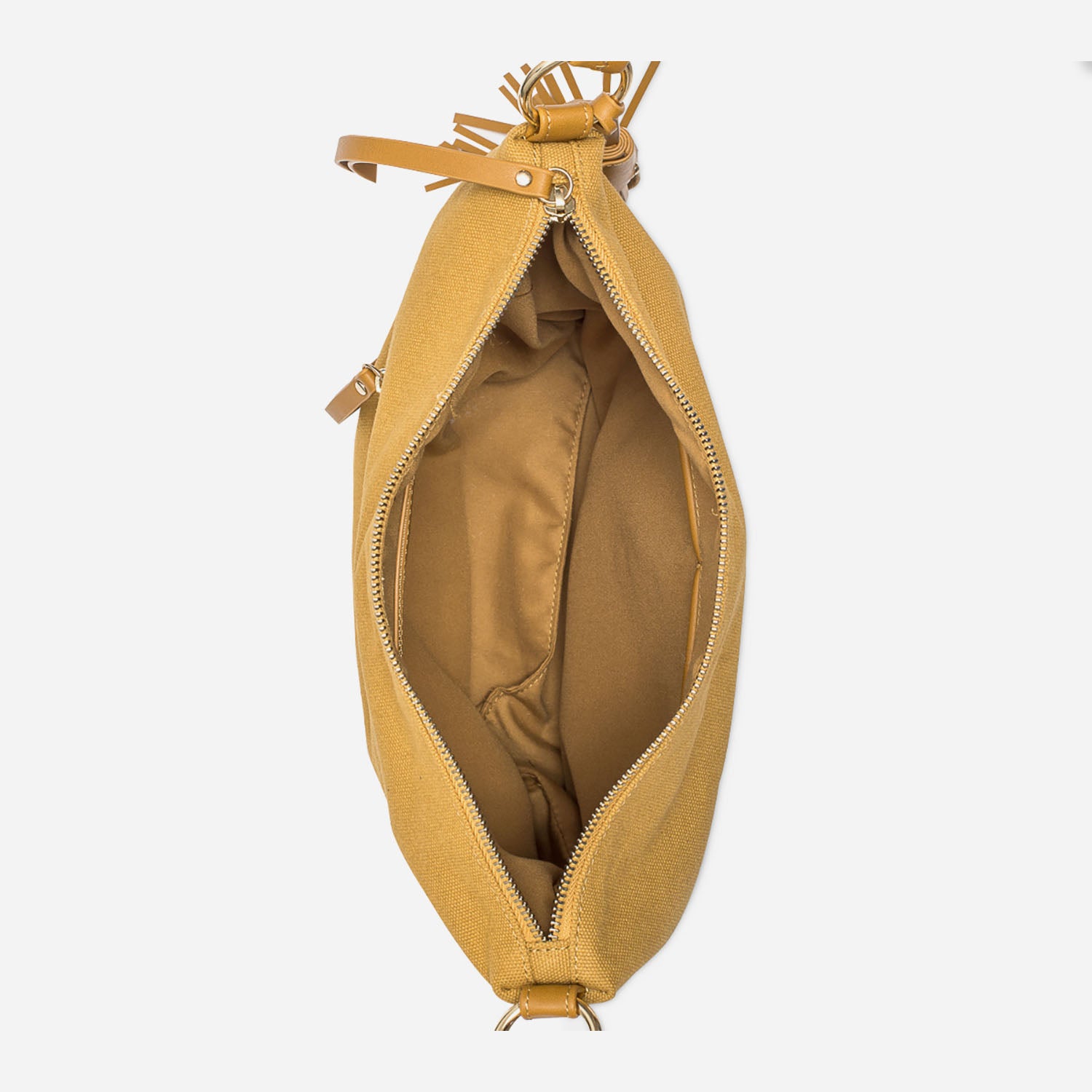 Sac besace jaune moutarde en toile a bande tissee Sacs a main Maroquinerie ERAM