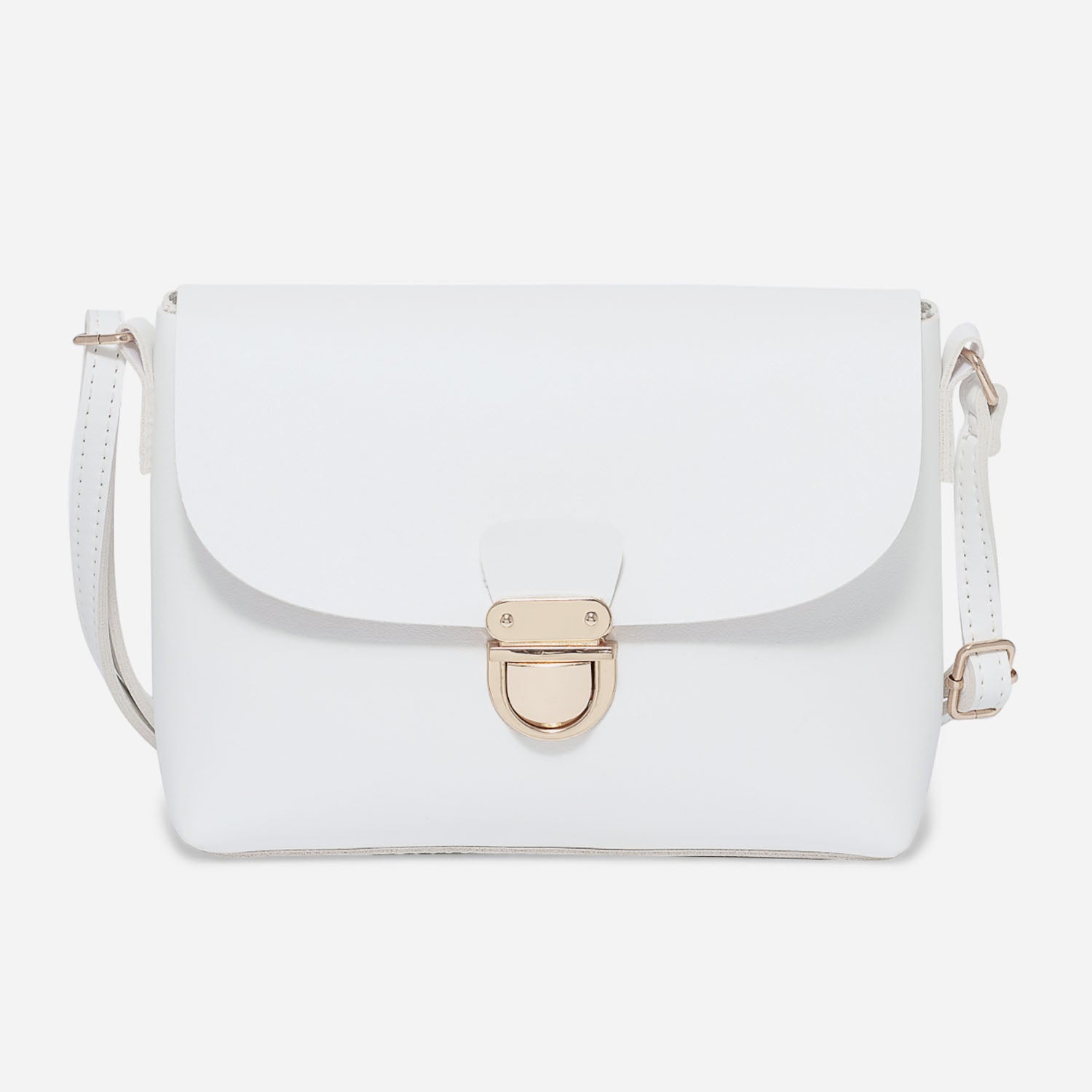 Sac bandouli re blanc boucle cartable Sacs main Maroquinerie
