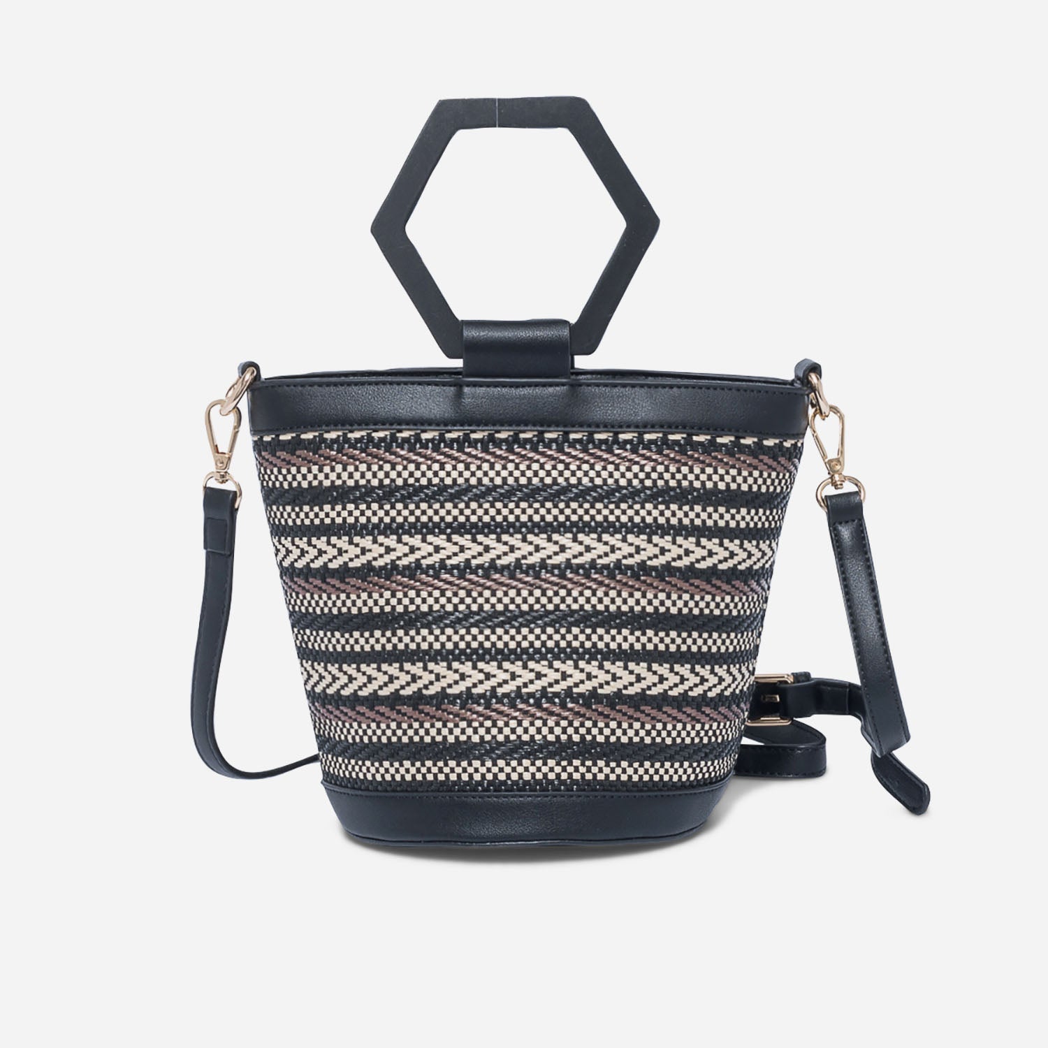 Sac TEXTO noir tresse Sacs a main Maroquinerie ERAM