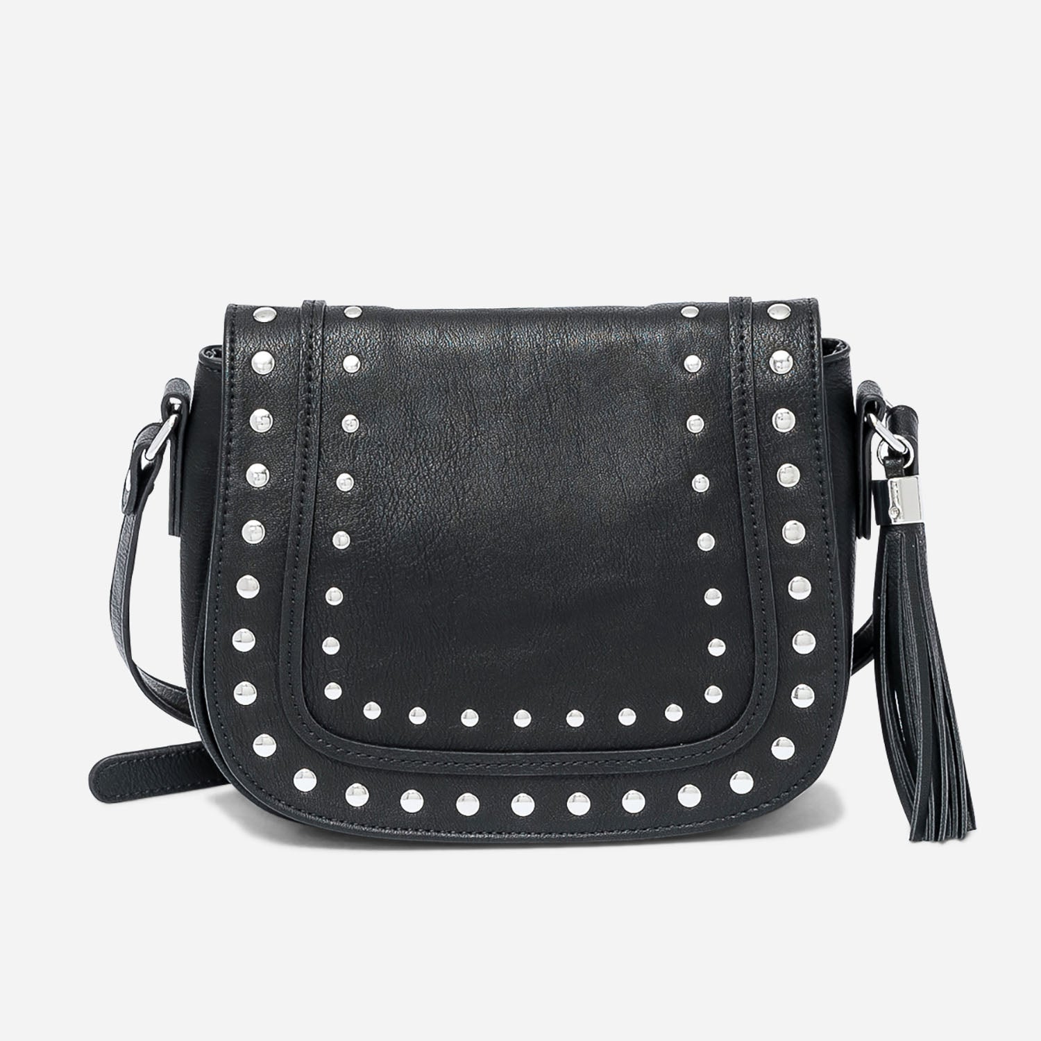 Sac bandouli re TEXTO noir clous Sacs main Maroquinerie ERAM