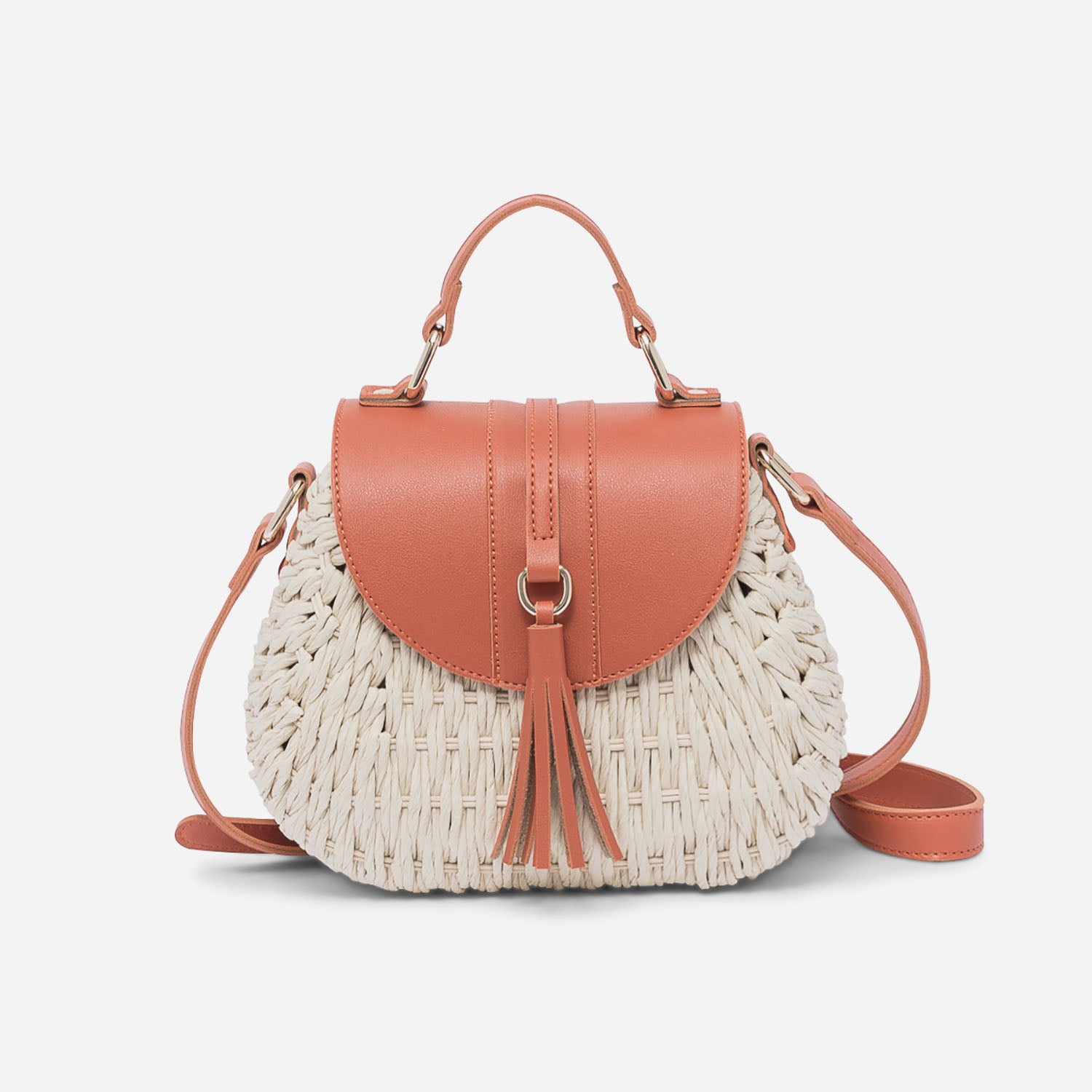 Sac panier TEXTO beige et orange Sacs main Maroquinerie ERAM