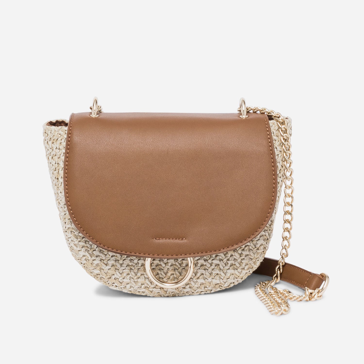 Sac bandouliere camel et beige tresse Sacs a main Maroquinerie ERAM