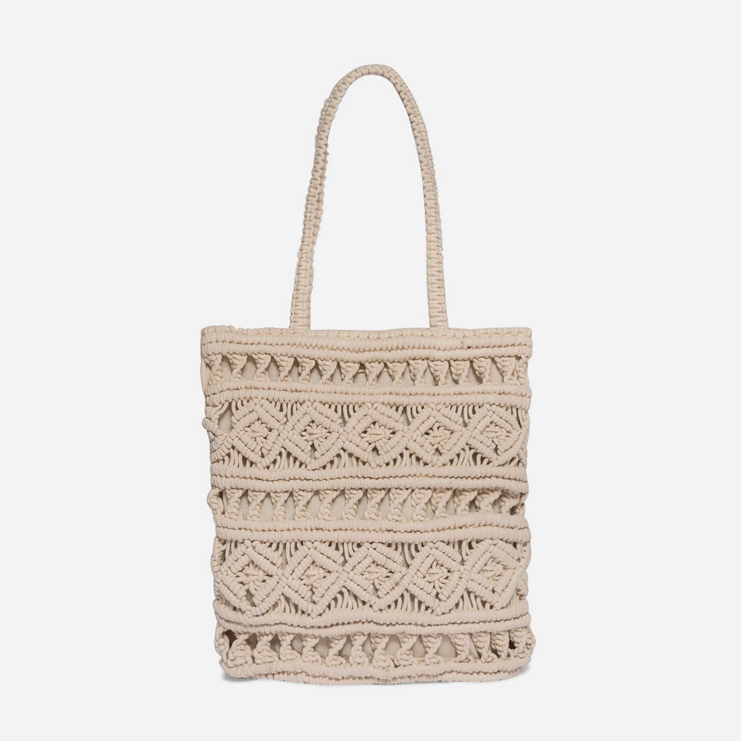Sac TEXTO beige en macrame Sac cabas Grand volume Maroquinerie ERAM
