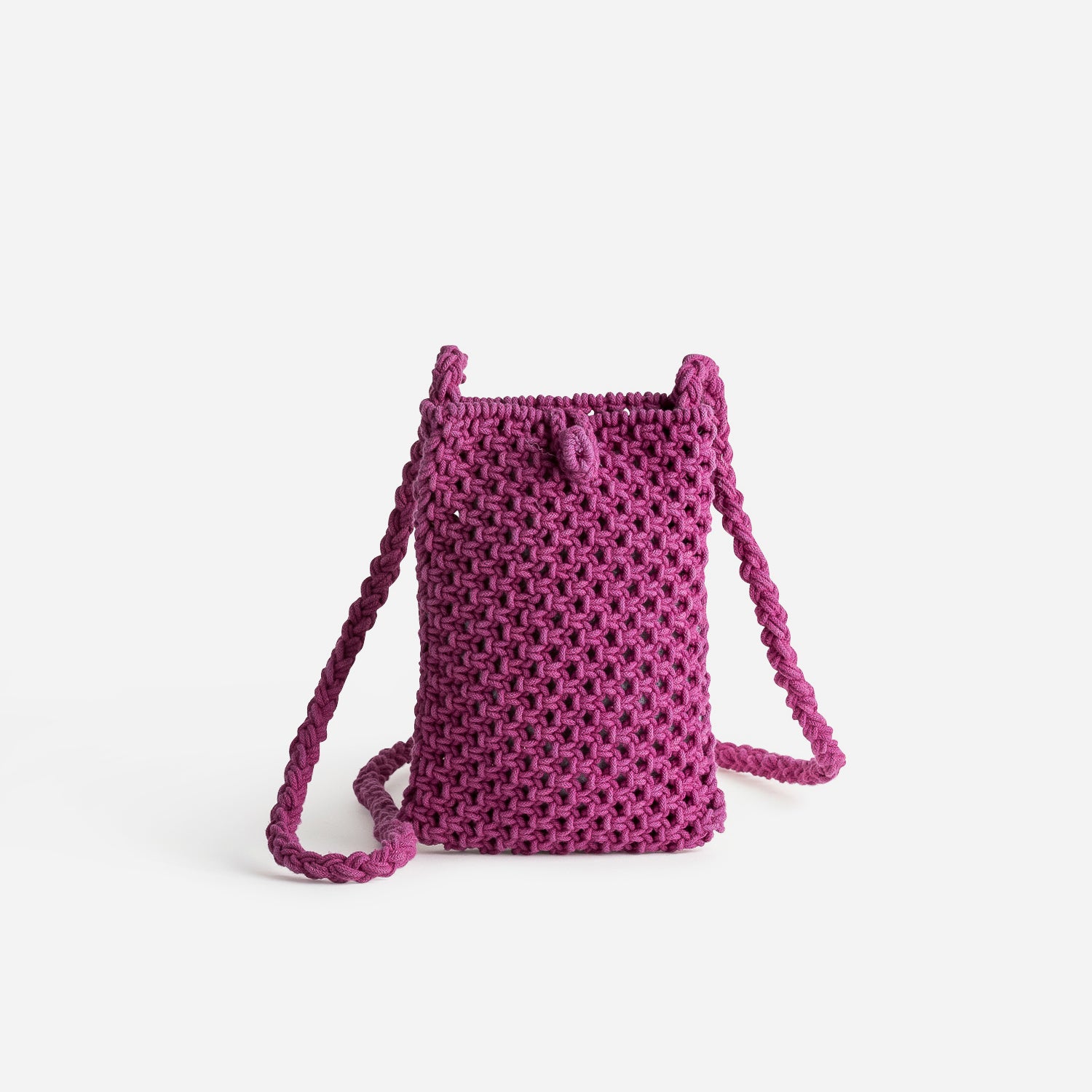 Pochette t l phone TEXTO rose en macram Pochettes