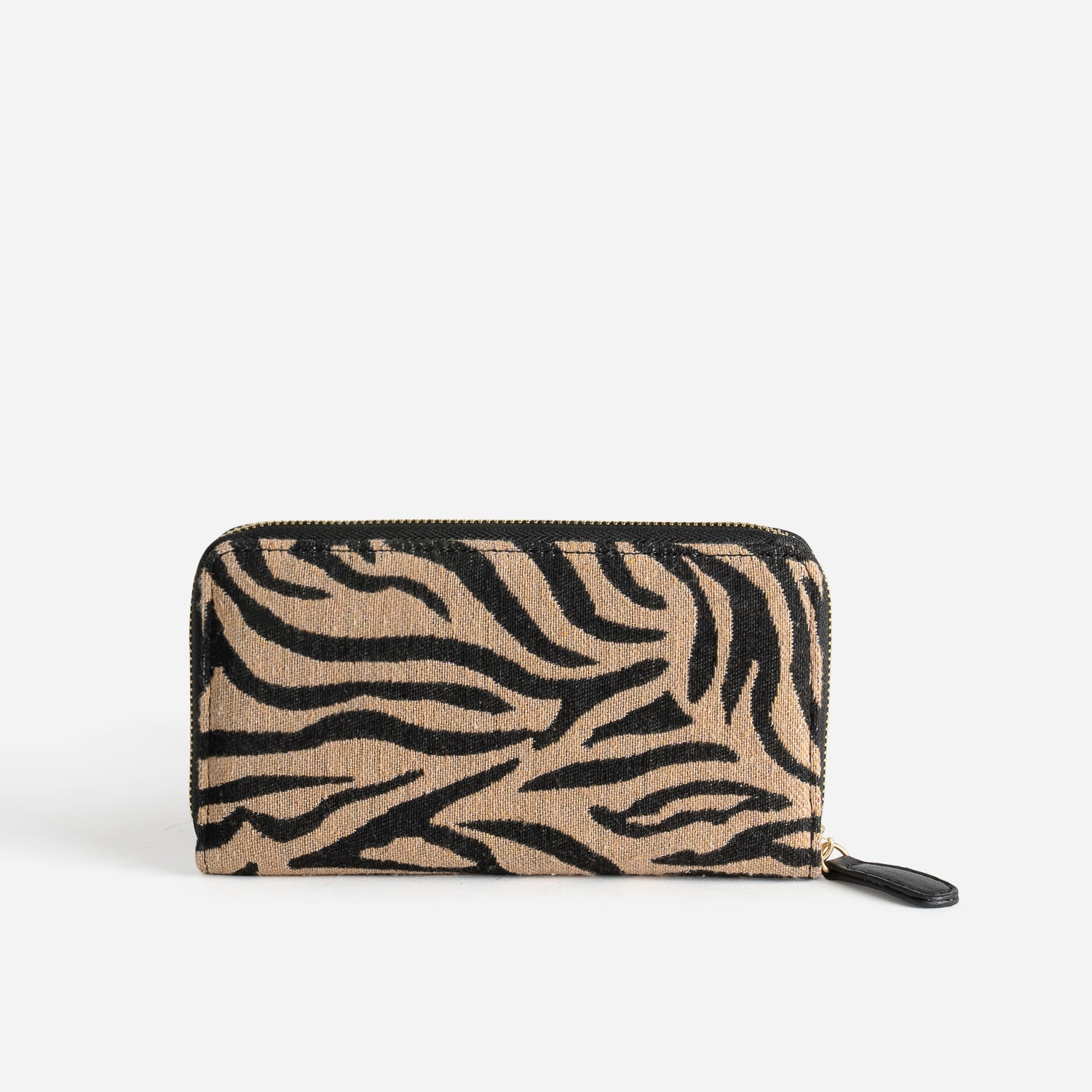 Portefeuille TEXTO beige a motif zebre