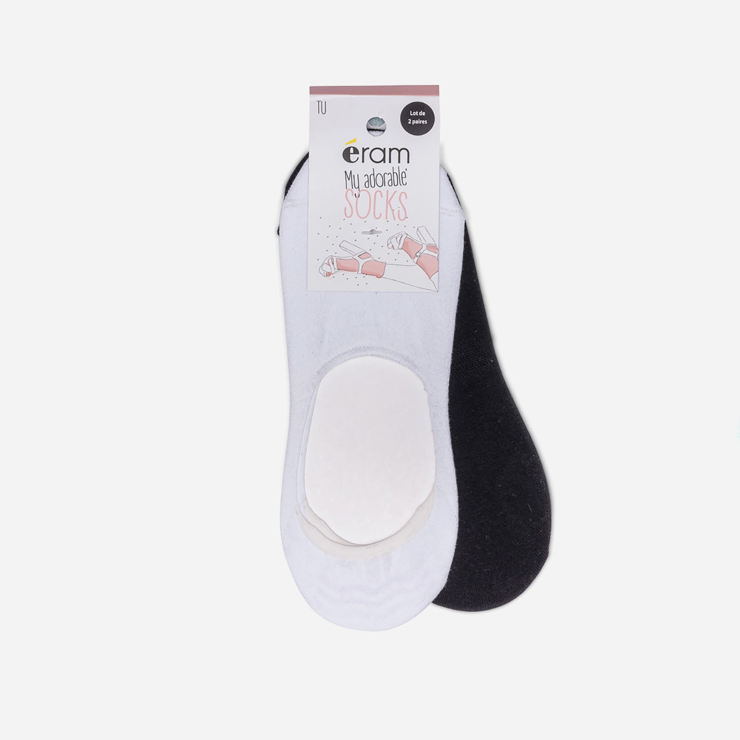 Lot de socquettes courtes blanches et noires