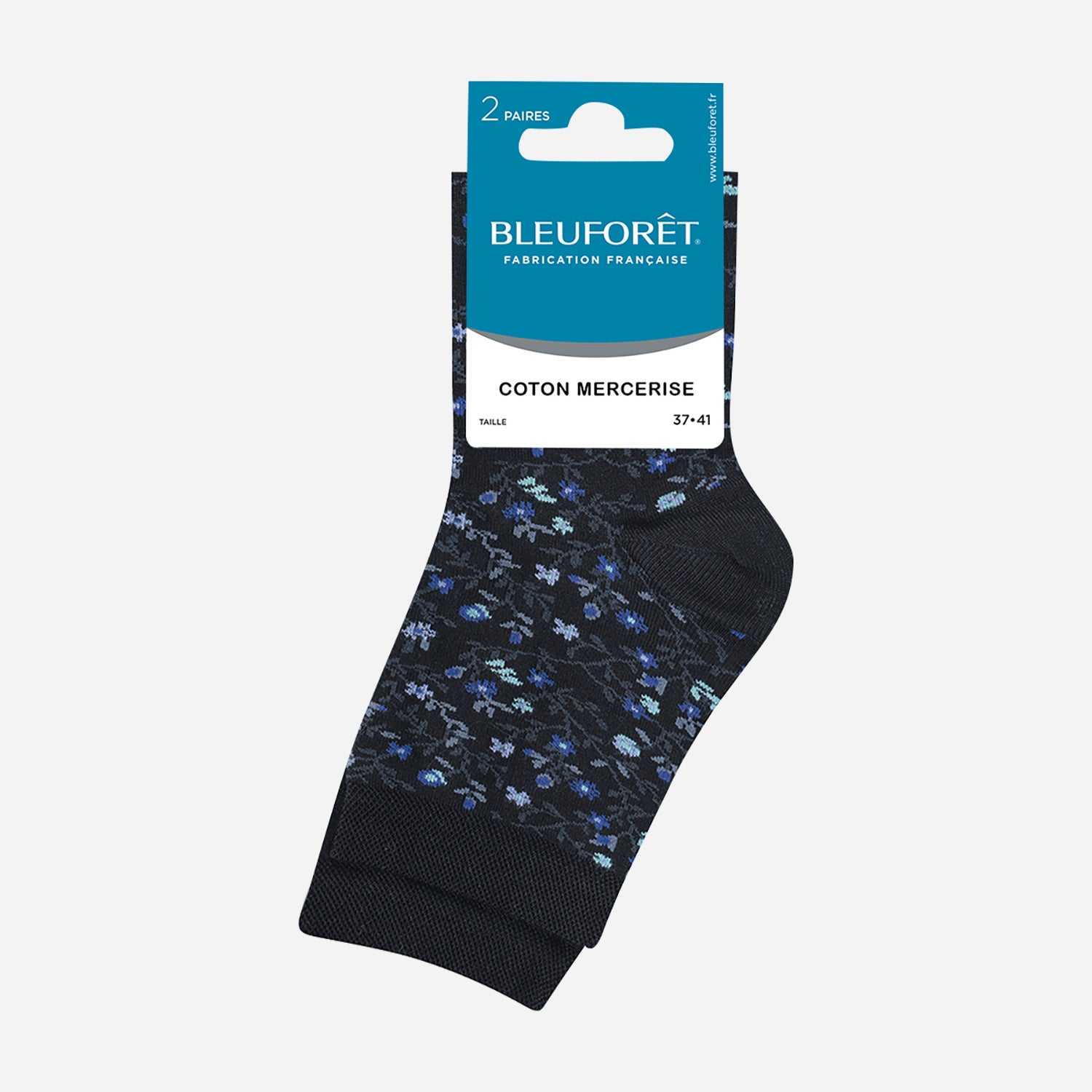 Chaussettes BLEUFORET noires a motif coton mercerise 37 41 Chaussettes Collants Accessoires ERAM