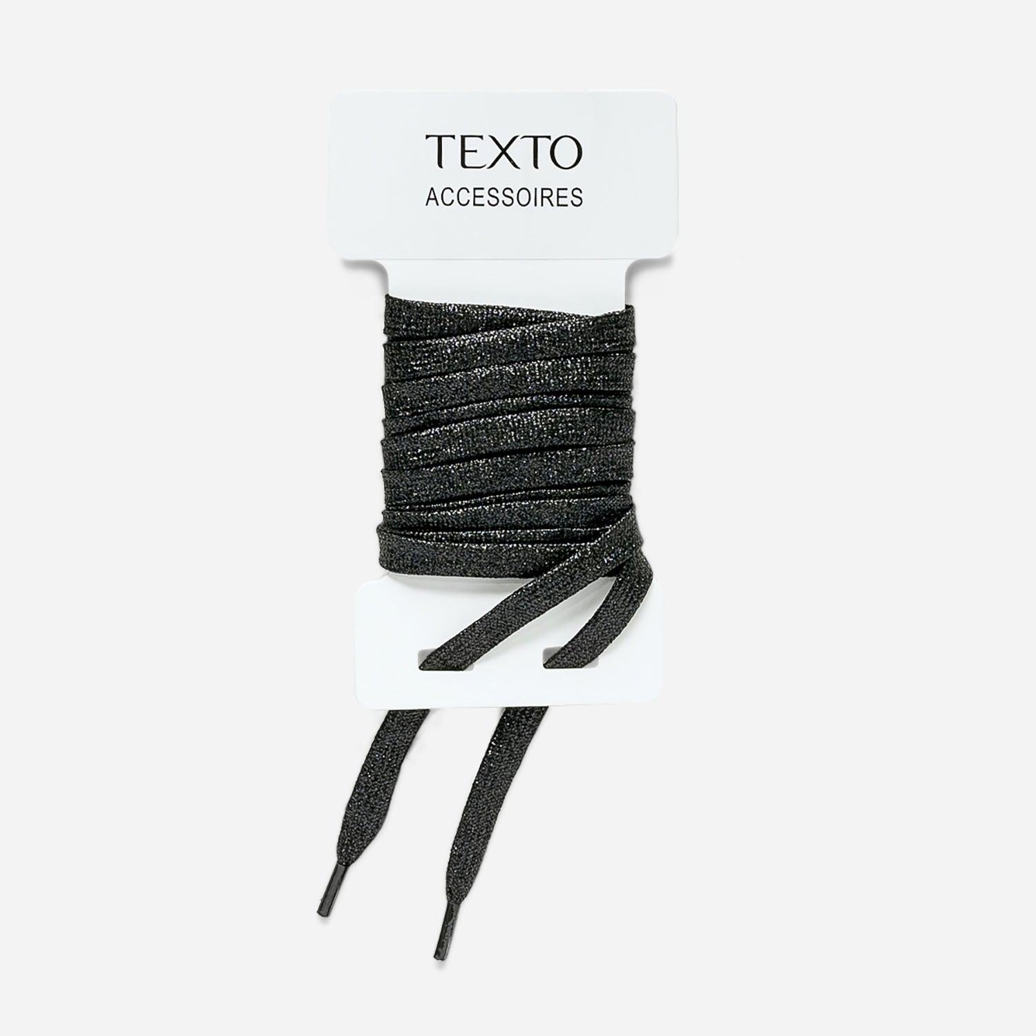 Lacets TEXTO noir enduit paillet