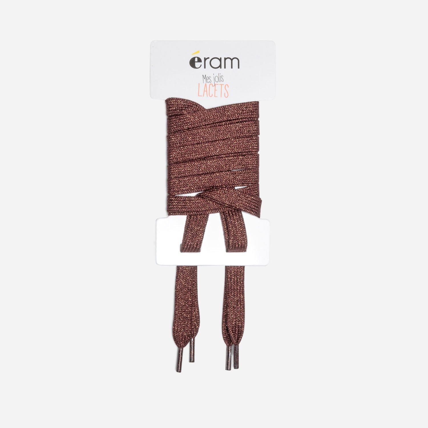 Lacets marron pailletes