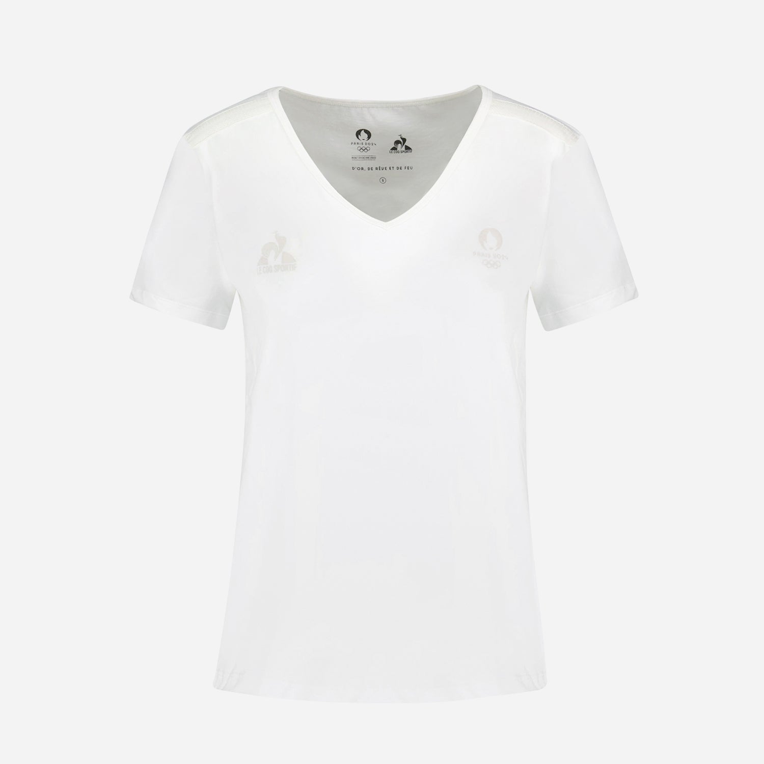 T shirt Femme LE COQ SPORTIF blanc col V Textile femme Accessoires ERAM