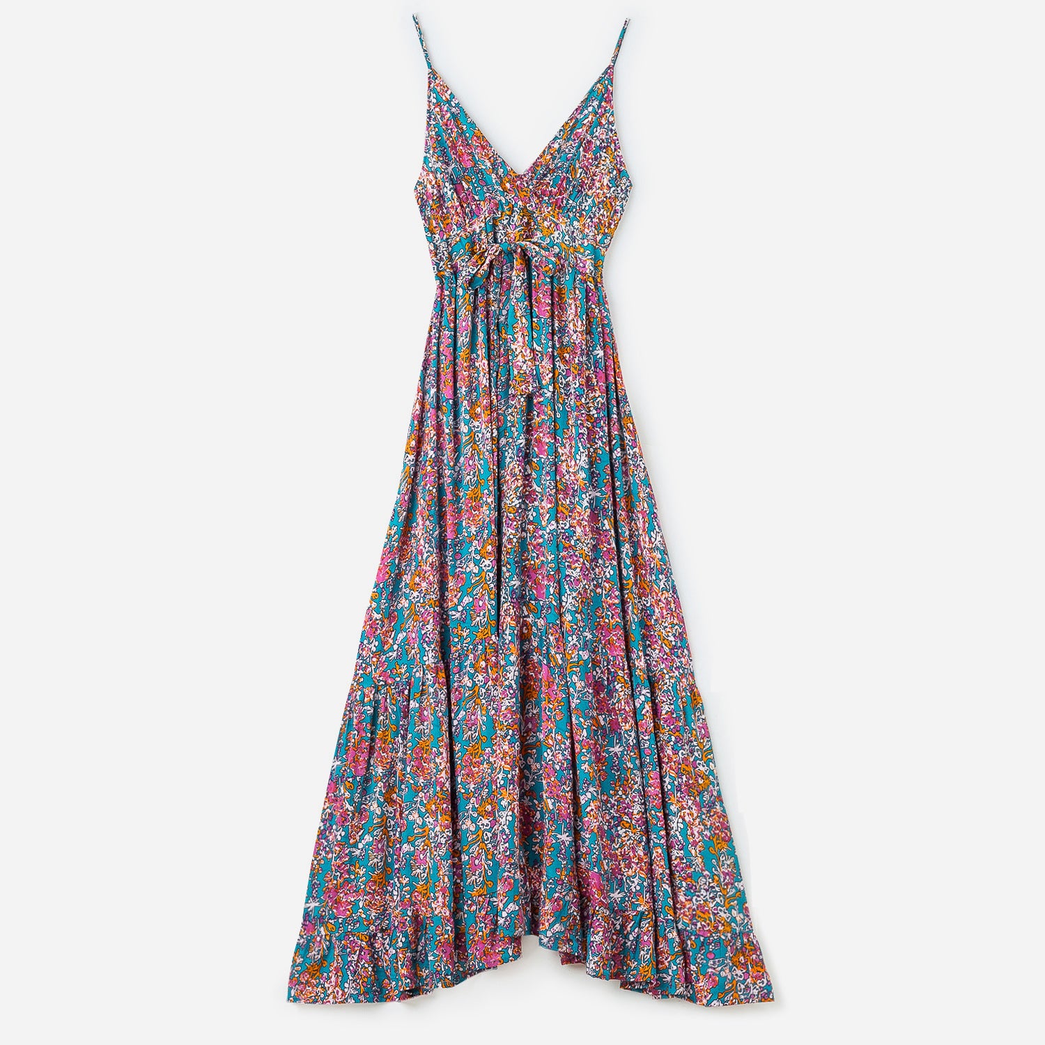Robe longue TEXTO bleue a imprime fleuri Textile femme Accessoires ERAM