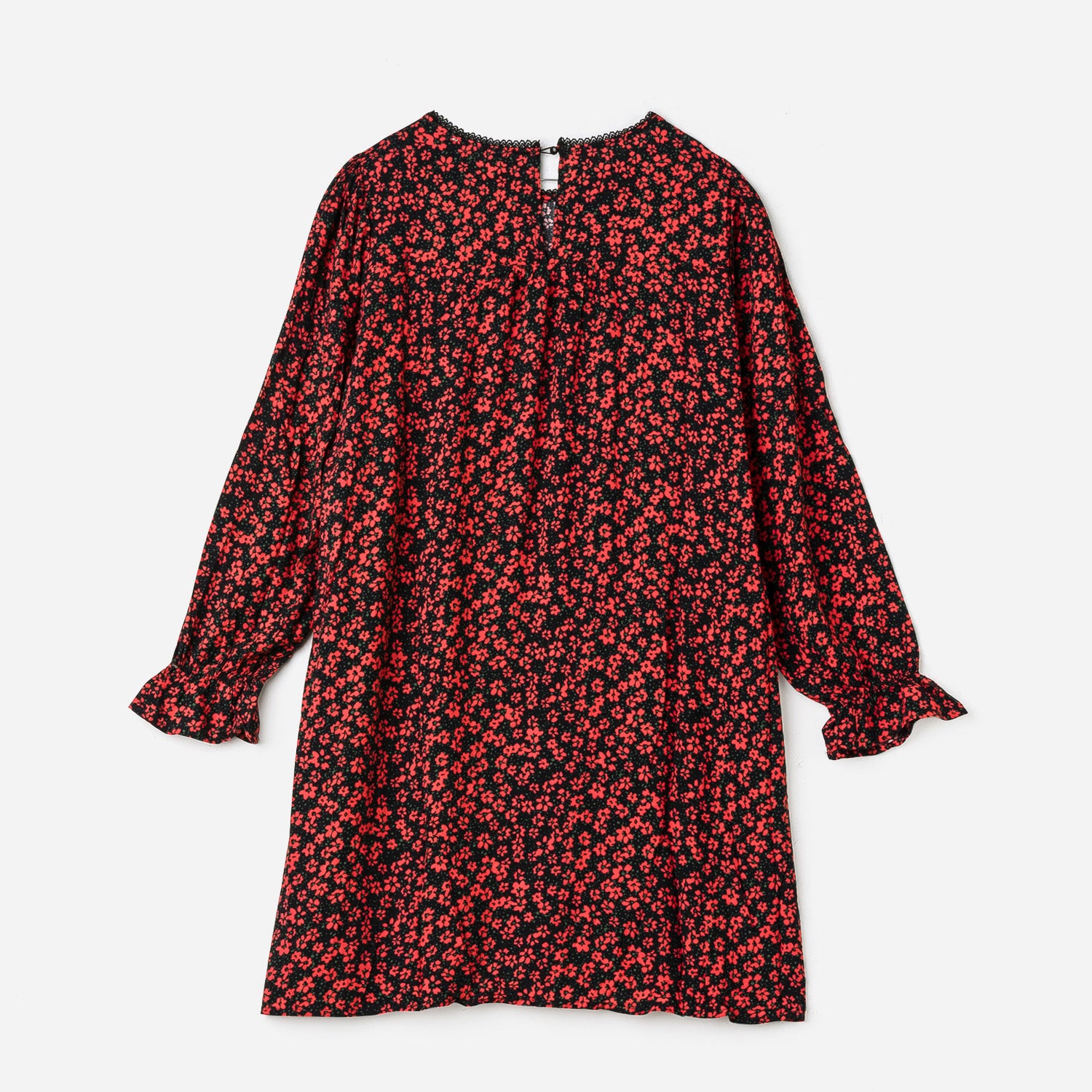 Robe longue noir fleur rouge outlet